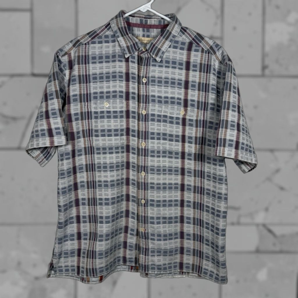 The Territory Ahead VINTAGE Territory Ahead Shirt Plaid Button-Up Men’s Large Short Sleeve Blue Cotton Size US L / EU 52-54 / 3 - 1 Thumbnail