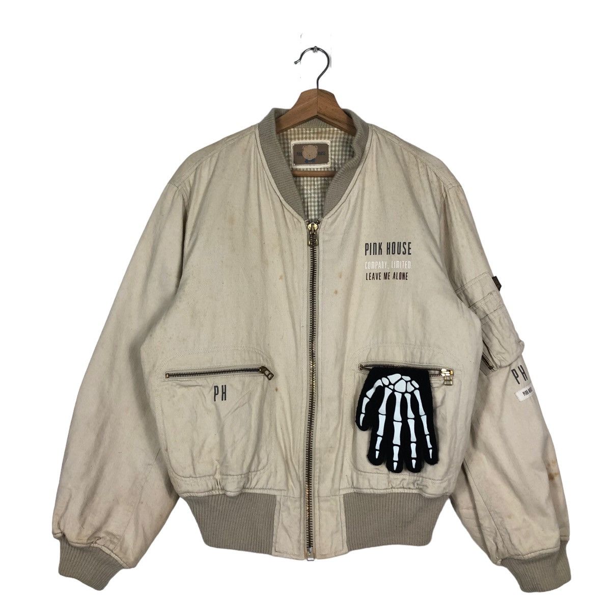 Japanese Brand 🔥Vintage Varsity Jacket Pink House Big Logo Spell Out Size US M / EU 48-50 / 2 - 1 Thumbnail