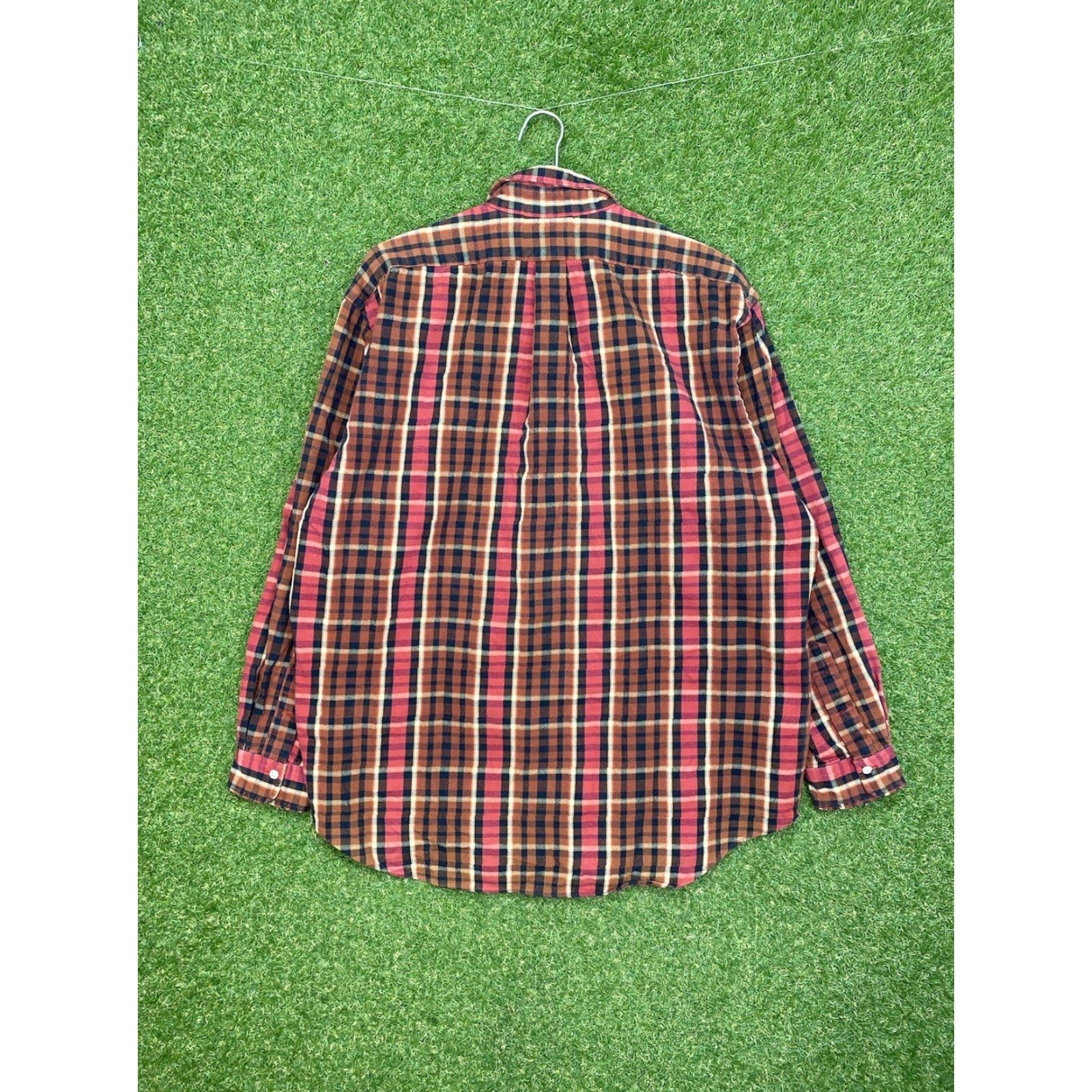 Polo Ralph Lauren Polo Ralph Lauren Shirt Mens L Flannel Plaid Button-Up Workwear Preppy Casual Modern 90s Classic Polo by Ralph Lauren Blackred? Size 42R - 2 Thumbnail