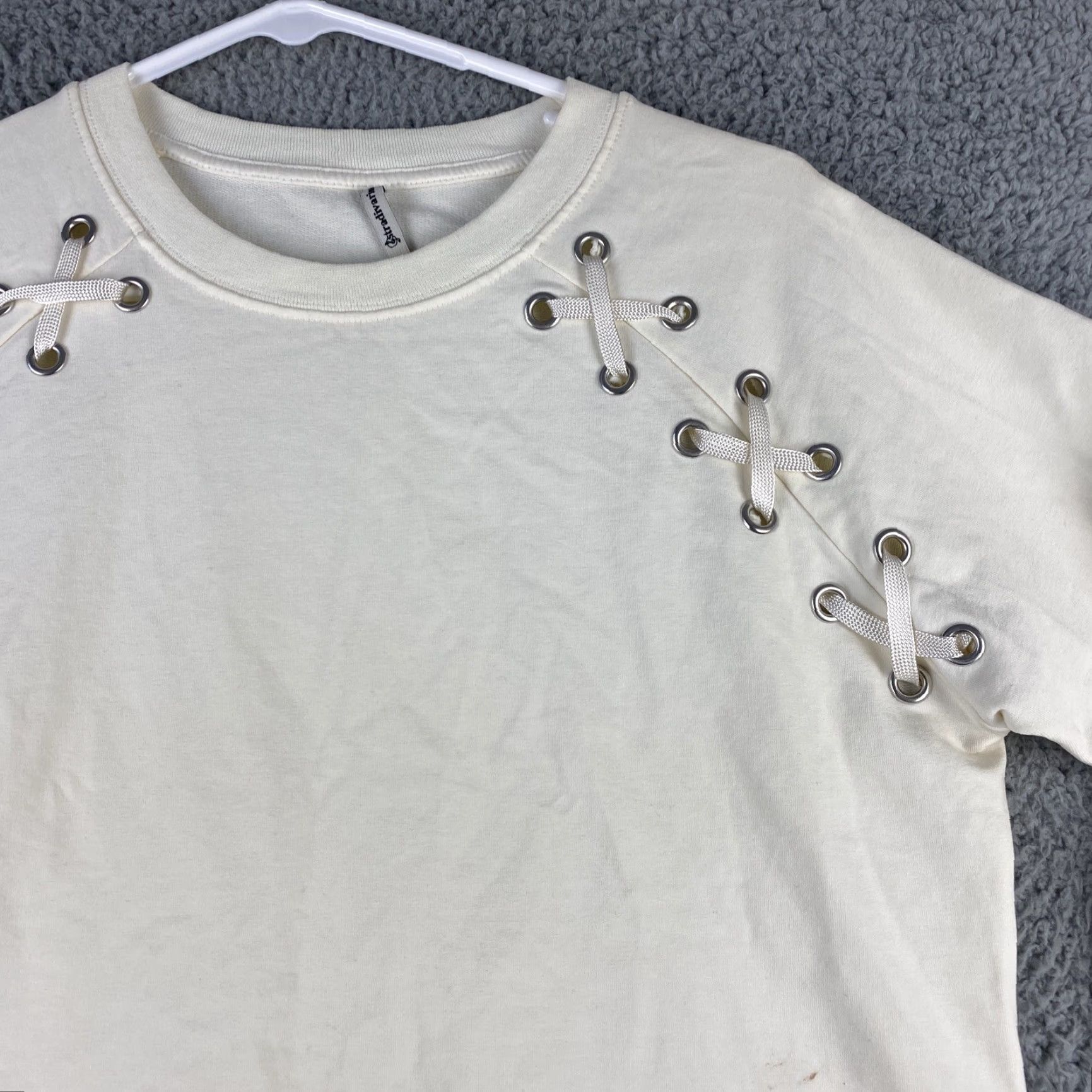 Stradivarius Stradivarius Women Sweater Crew Neck Stretch Dress Sz S Long Sleeve Ivory Knit Short Vintage No 47-41 Mens? Wait Size S / US 4 / IT 40 - 2 Thumbnail