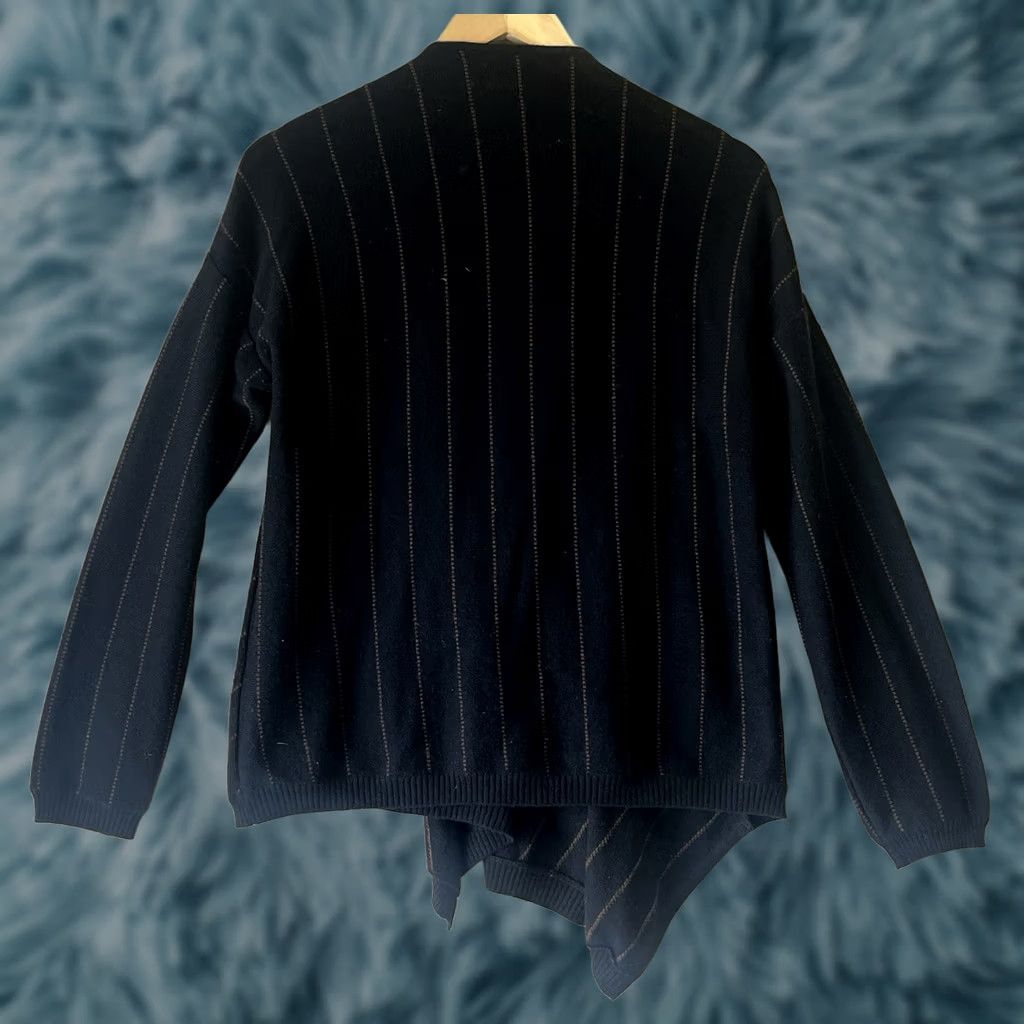 Max Mara Max Mara Striped Cardigan Wool Cashmere Women's Black M Made In Italy Size M / US 6-8 / IT 42-44 - 1 Thumbnail