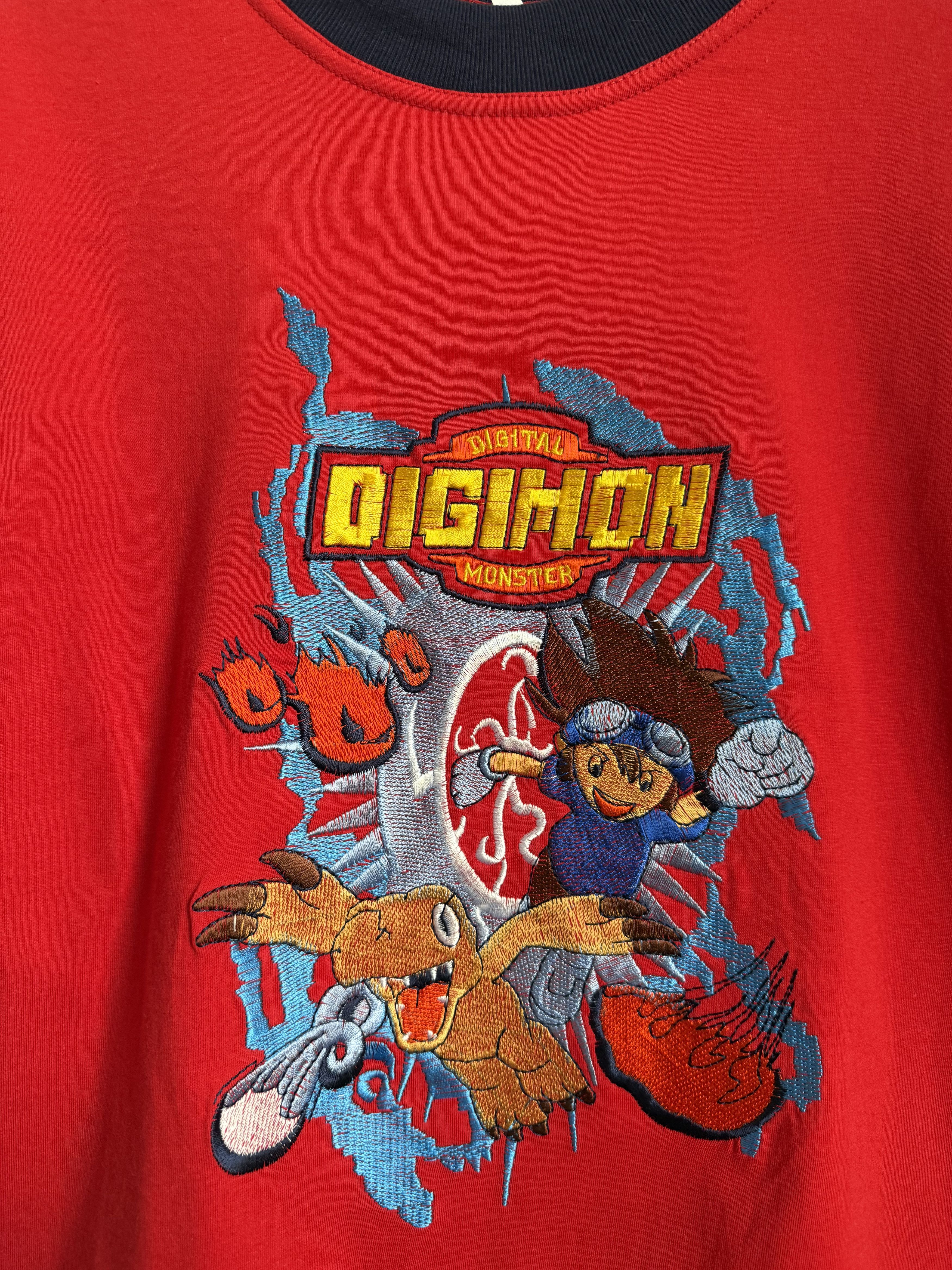 Anime Vintage 90s Digimon anime cartoon t-shirt red blue Size US XS / EU 42 / 0 - 2 Thumbnail