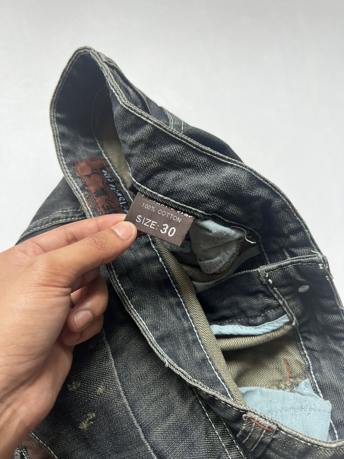 Japanese Brand Bedlamife Clan Mud Wash Japanese Bondage Denim Size US 32 / EU 48 - 9 Thumbnail