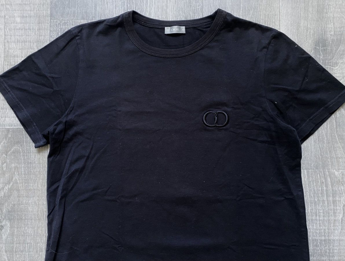 Dior Christian Dior Embroidered CD Icon Logo Black Cotton T-shirt Size US L / EU 52-54 / 3 - 7 Thumbnail