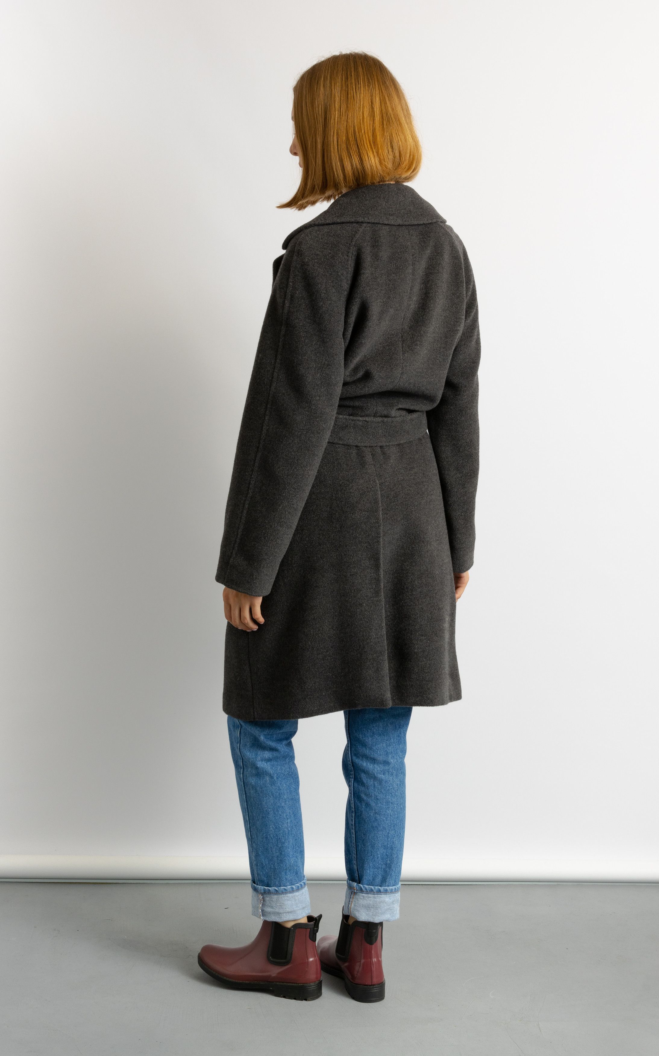 Vintage Preloved Dark Grey Winter Overcoat Long Coat 8713 Size M / US 6-8 / IT 42-44 - 5 Thumbnail