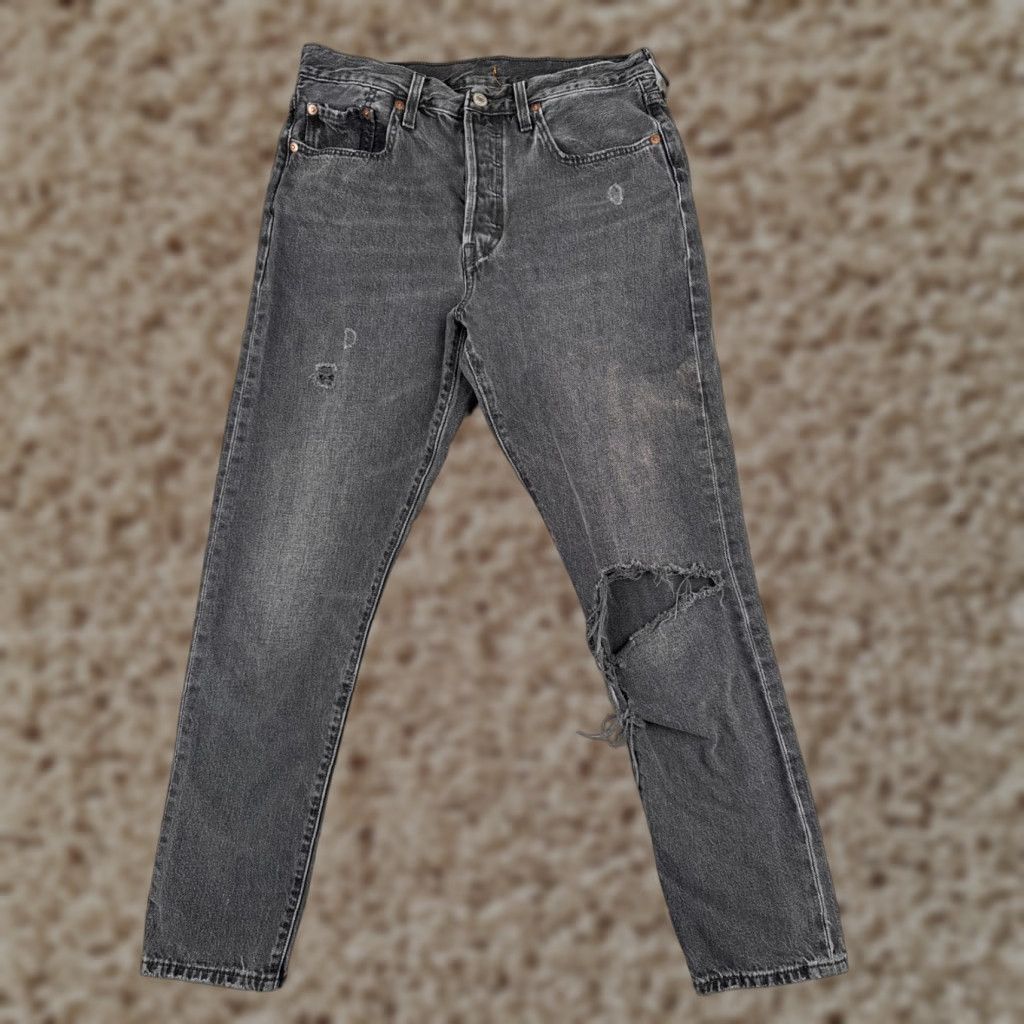 Levi's VINTAGE Levis Jeans Women 501 Skinny Black 29x28 Button Fly Premium Cotton 29 28 Inseam 29 Denim Mens? Size 29" - 1 Thumbnail