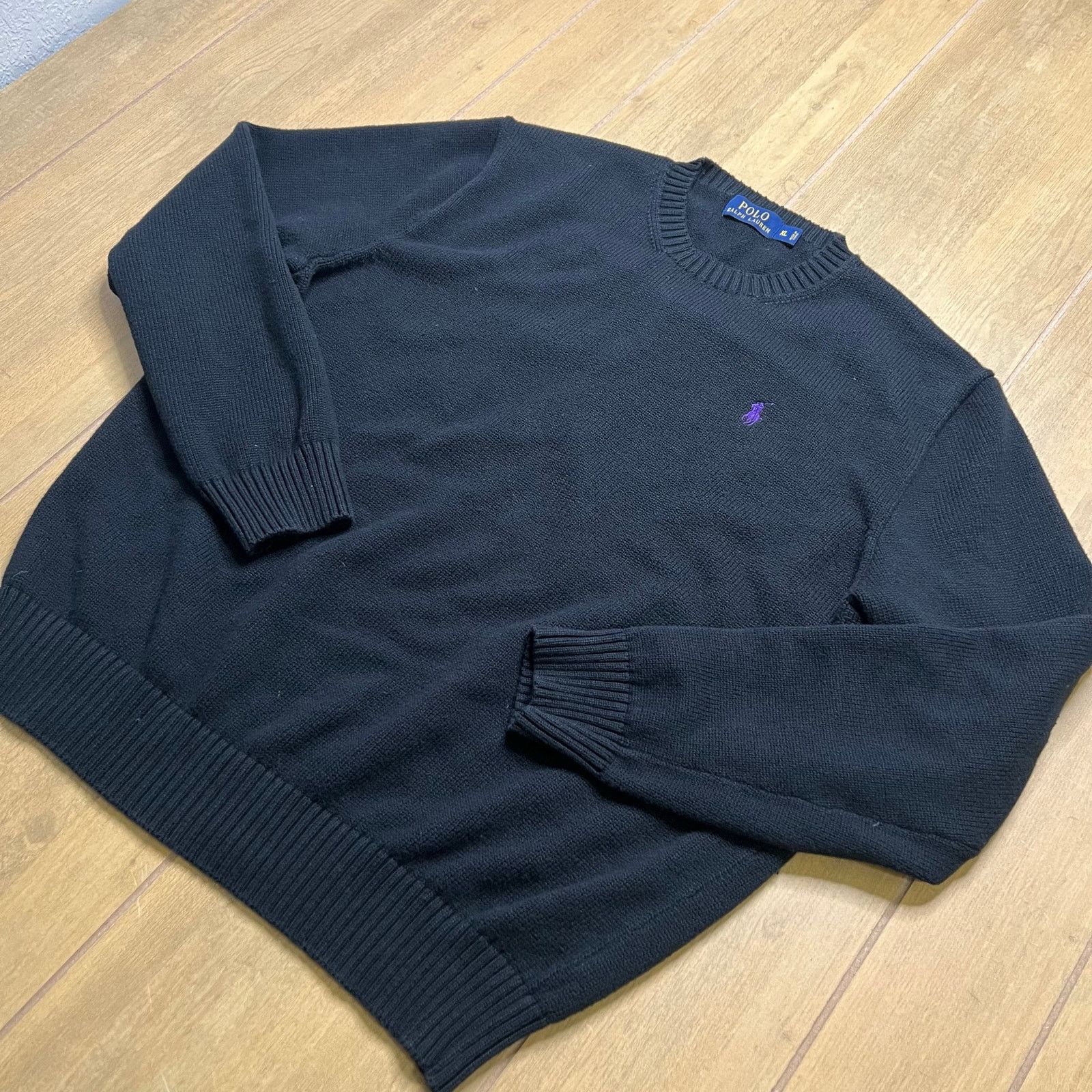 Polo Ralph Lauren Vintage Polo Ralph Lauren Cotton Men's Black Knit Sweater XL Size US XL / EU 56 / 4 - 4 Thumbnail