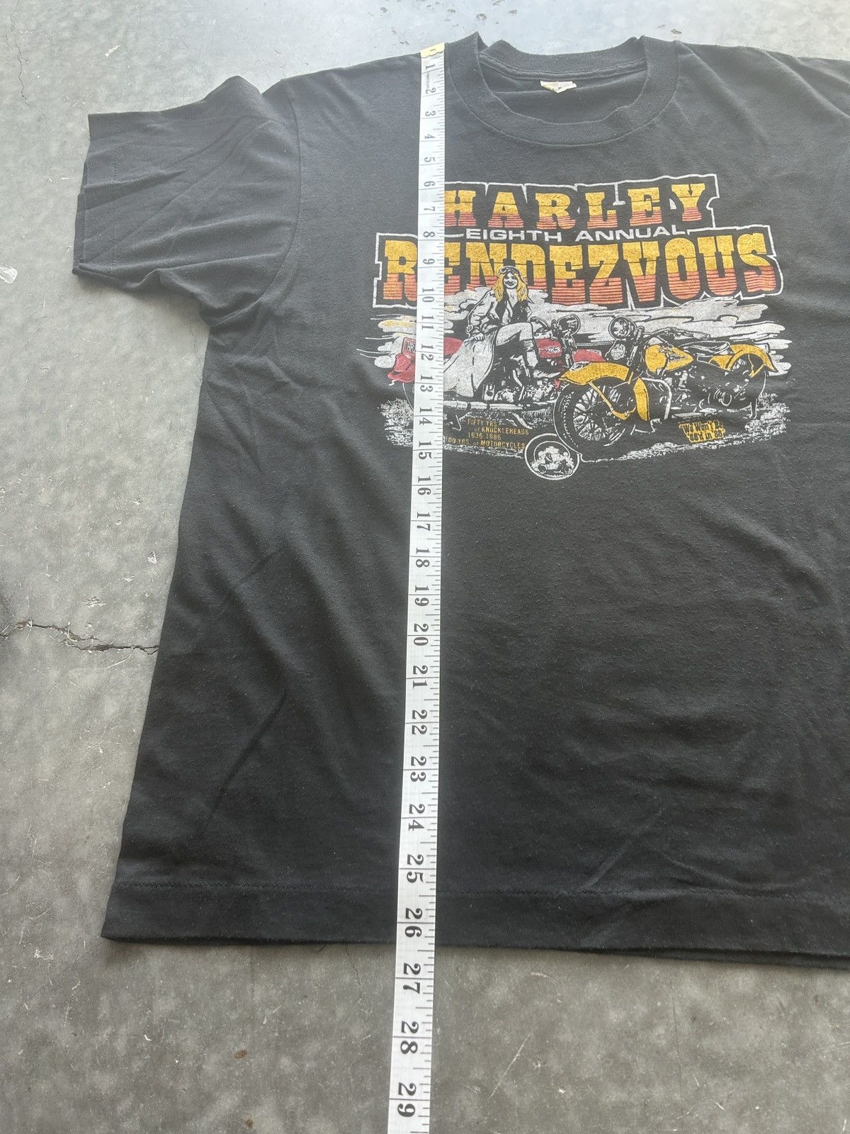 Harley Davidson × Vintage Vintage 80s Harley Davidson Rendezvous Graphic Tee Size US M / EU 48-50 / 2 - 9 Thumbnail