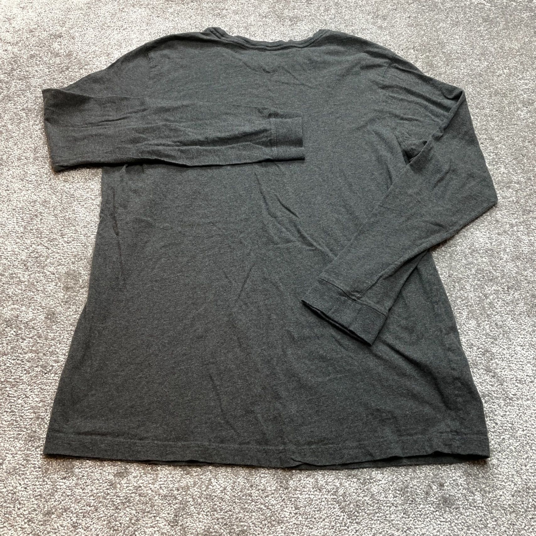 George George Shirt Mens XLT Tall Gray Long Sleeve Cotton Crew Basic Solid Adult Size US XL / EU 56 / 4 - 8 Thumbnail