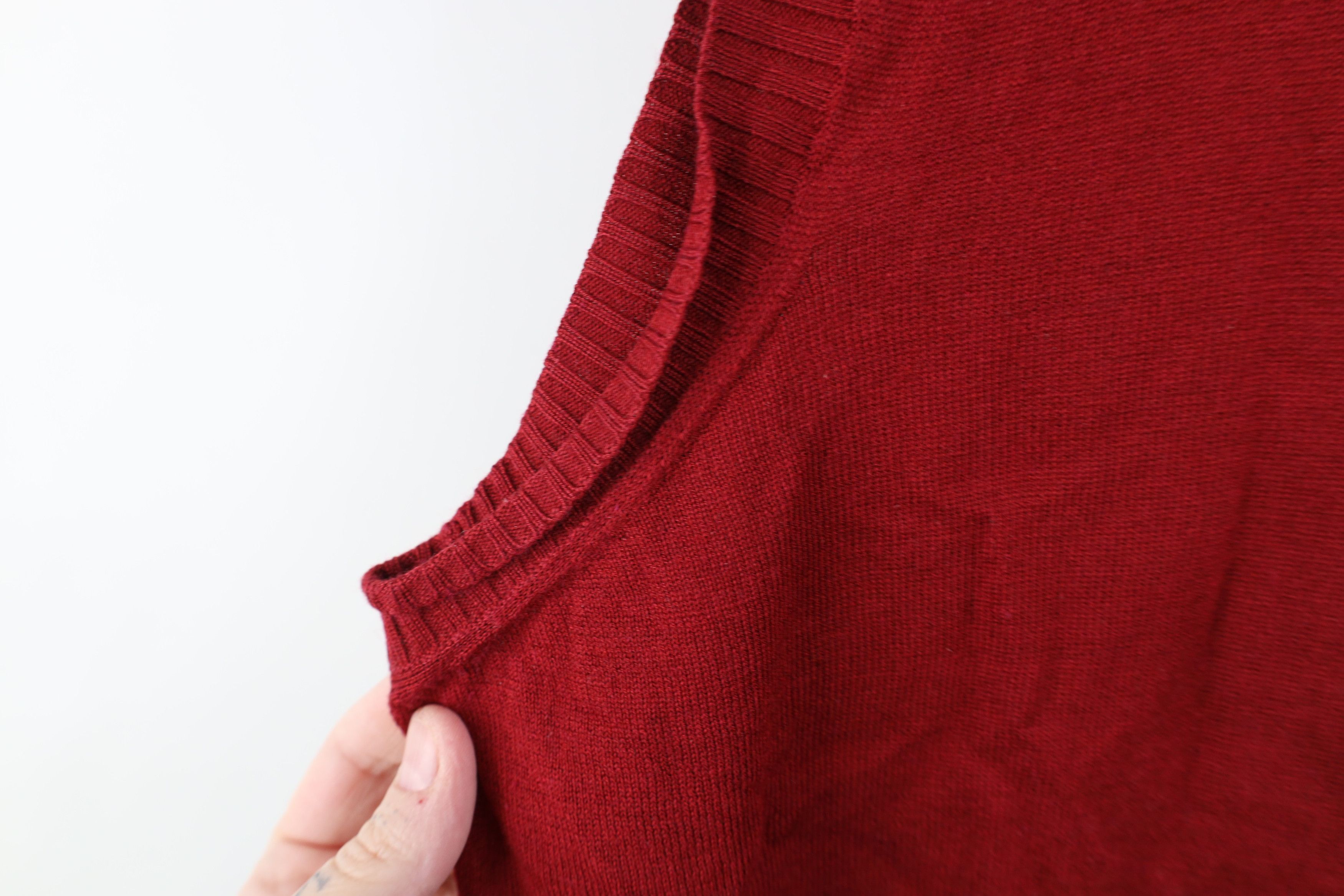 Vintage Vintage 90s Streetwear Cashmere Blend Knit Sweater Vest Red Size US XL / EU 56 / 4 - 6 Thumbnail
