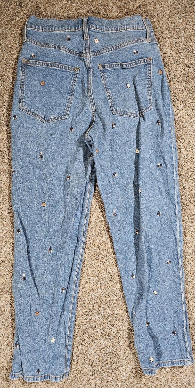 Designer Universal Thread Floral Embroidered Vtg Jeans Approx 26x27 Size 26" / US 2 / IT 38 - 6 Thumbnail