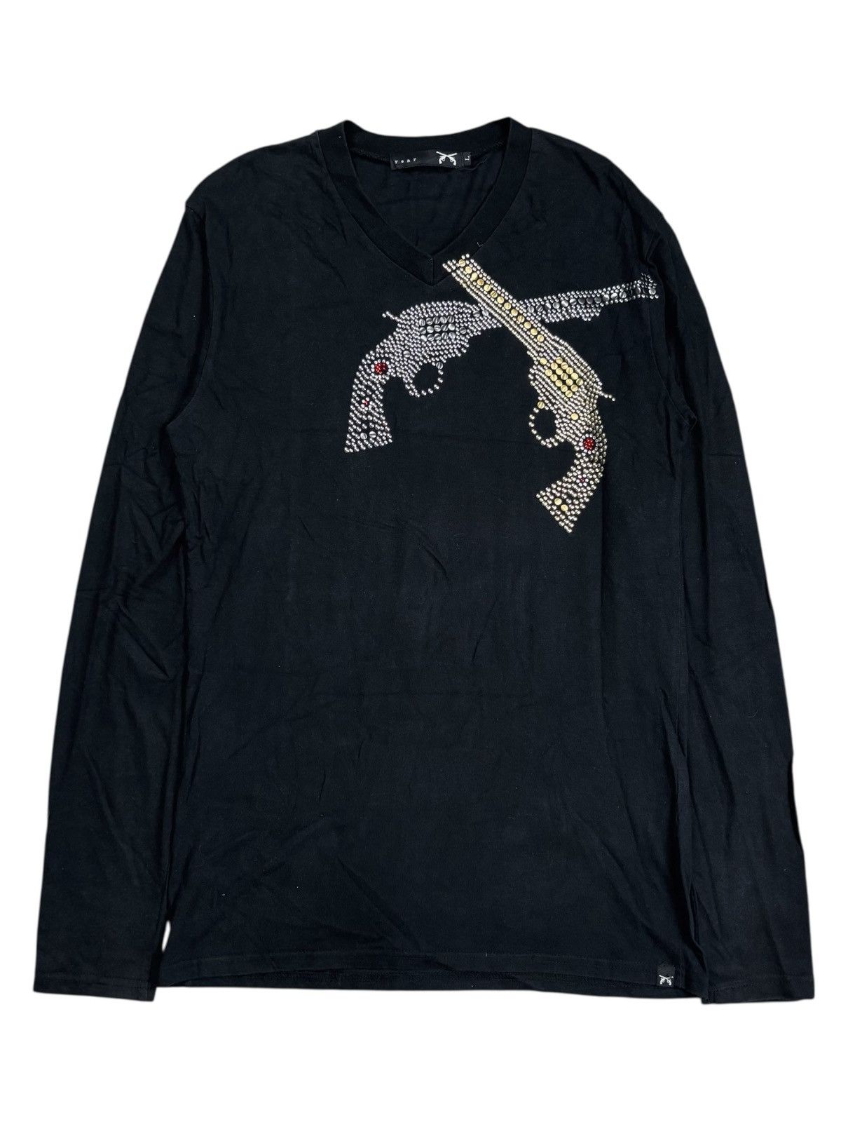 roarguns 2000s Roarguns - Double Pistols V-Neck Long Sleeve Size US M / EU 48-50 / 2 - 1 Thumbnail