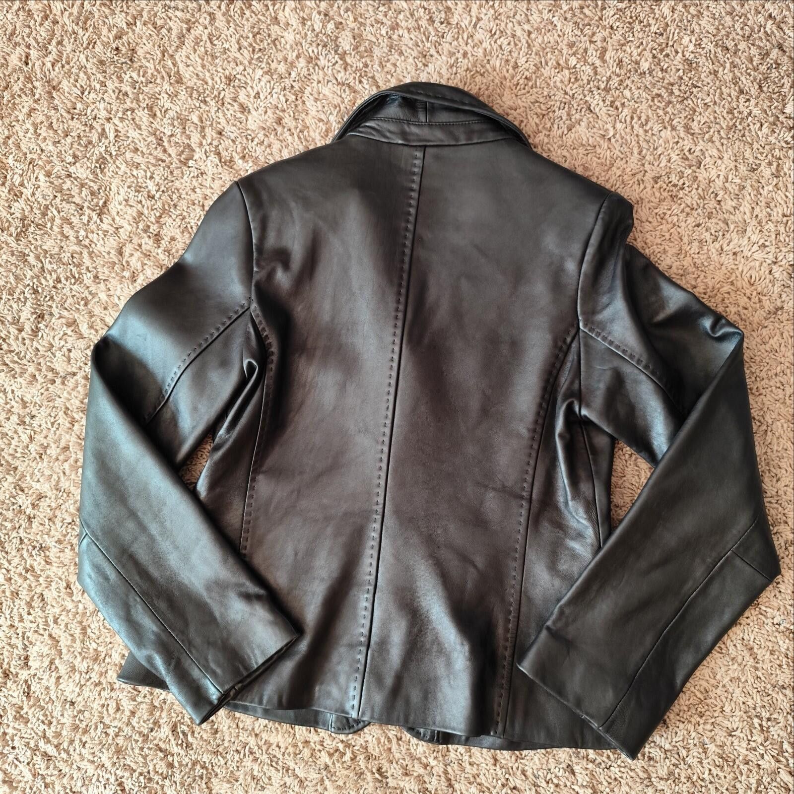 Apt. 9 apt .9 Women's Blazer Black Lambskin Leather Size M Size M / US 6-8 / IT 42-44 - 7 Thumbnail