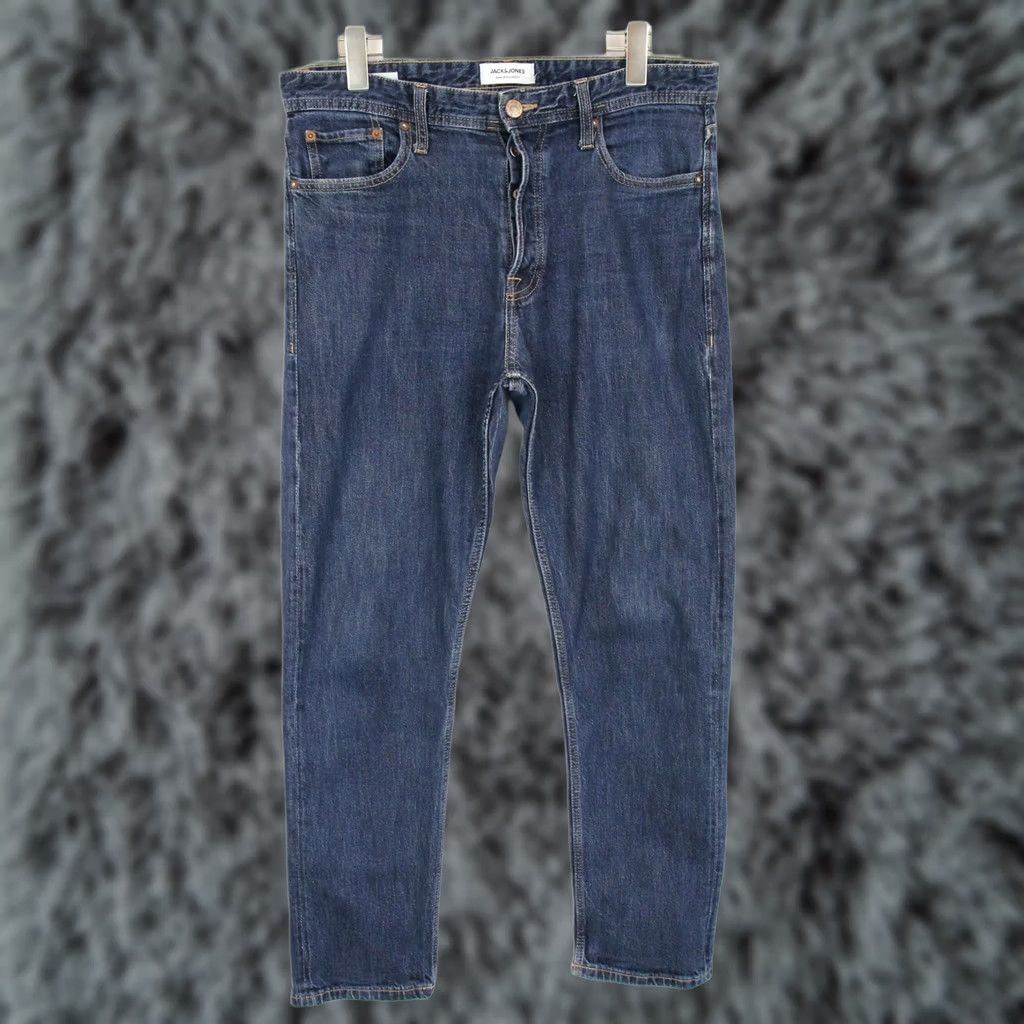 Jack & Jones Jack & Jones Men's Loose / Chris Jeans Blue W31/L32 Button Fly Whiskers Size US 31 - 1 Thumbnail