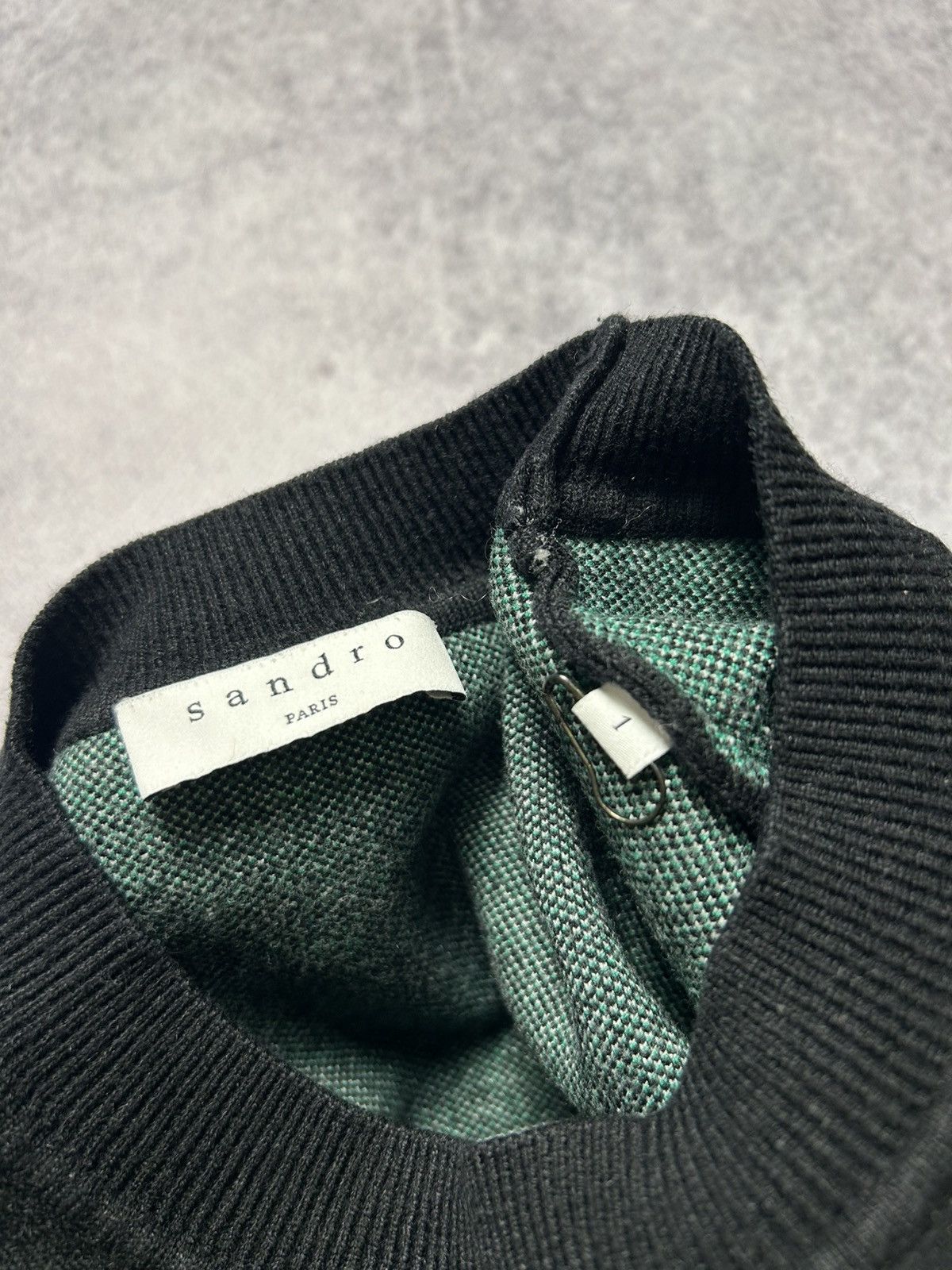 Sandro Sandro Fever Paris Oversized Pullover Sweater Black Green Size S / US 4 / IT 40 - 4 Thumbnail