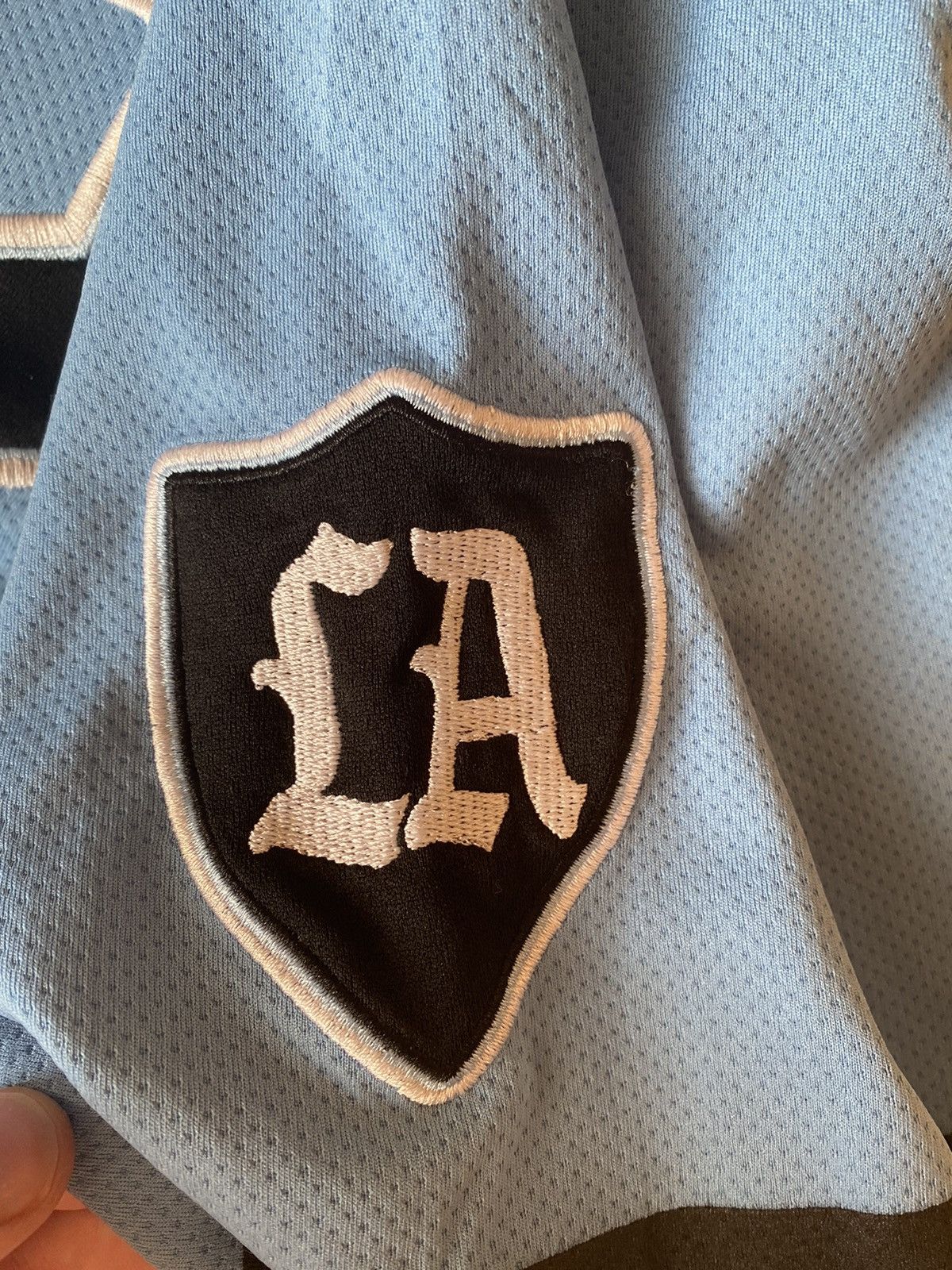 Japanese Brand × Vintage Los Angeles futuristic distressed jersey Size US XL / EU 56 / 4 - 8 Thumbnail