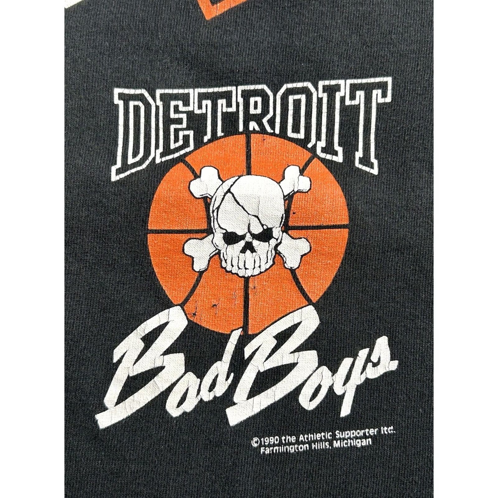 Fruit Of The Loom VINTAGE Detroit Pistons Bad Boys T-Shirt XL Black 1990 Championship 90s Size US XL / EU 56 / 4 - 6 Thumbnail