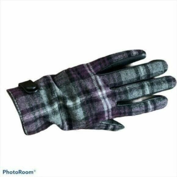 Other Leather and Tartan Gloves Sz M Size ONE SIZE - 6 Thumbnail