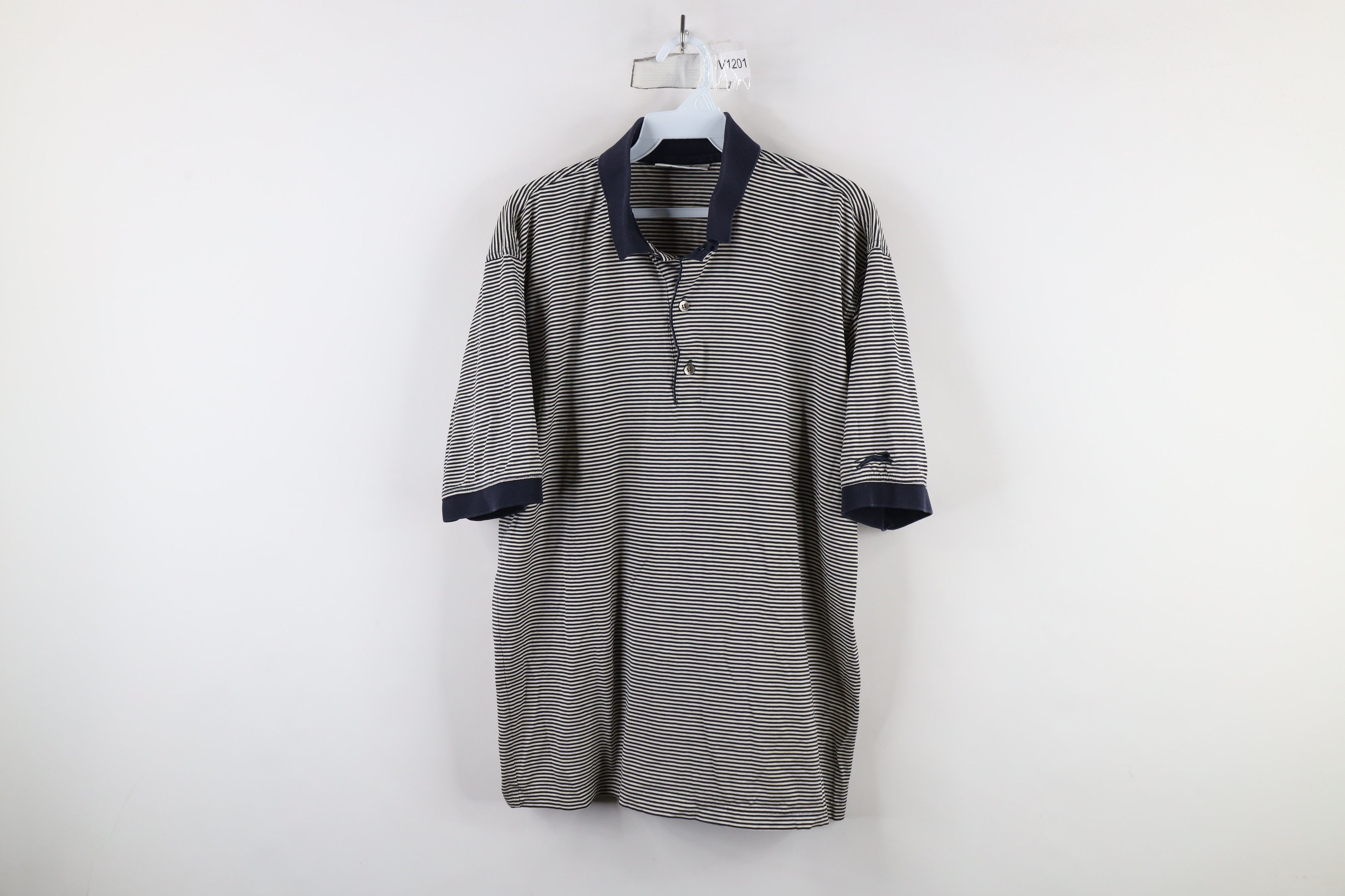 Vintage Vintage 90s Streetwear Striped Collared Polo Shirt Cotton Size US M / EU 48-50 / 2 - 1 Thumbnail