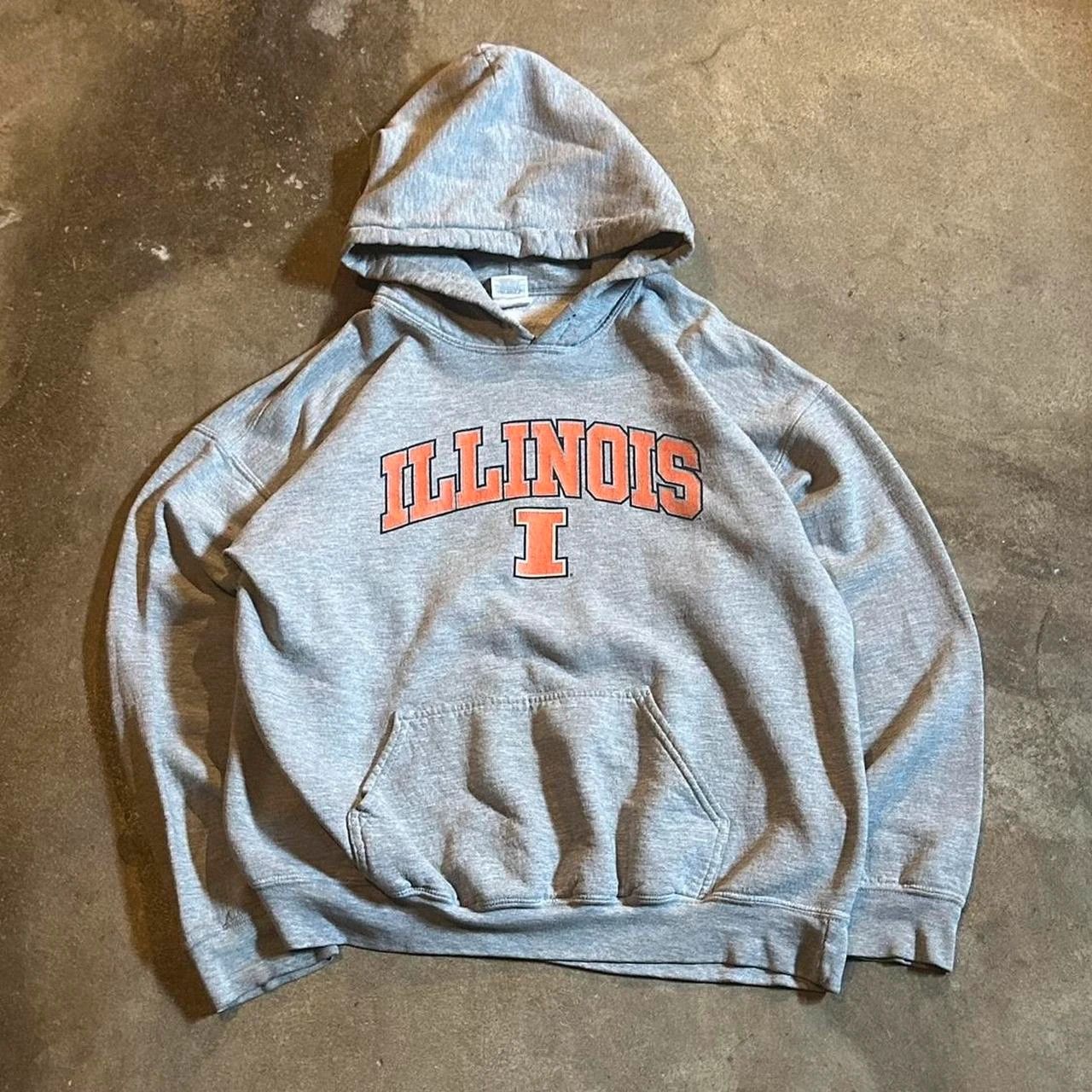 Gildan Vintage U of if I Illinois grey and orange hoodie Size US L / EU 52-54 / 3 - 2 Thumbnail