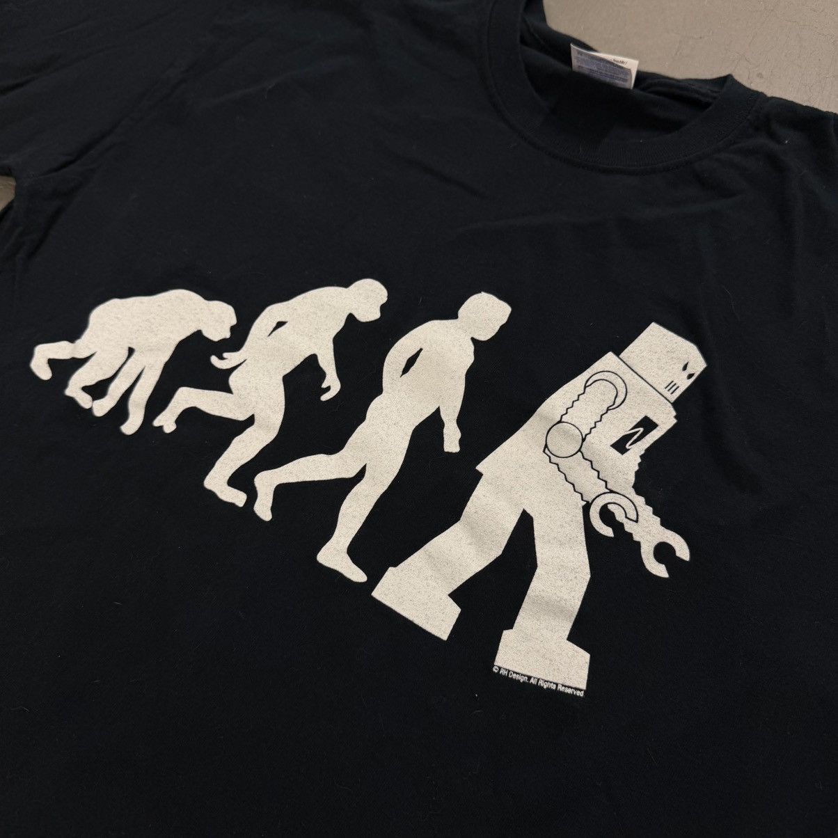 Gildan Robot Evolution Graphic T Shirt Black Gildan Heavy Cotton Te Size US M / EU 48-50 / 2 - 2 Thumbnail