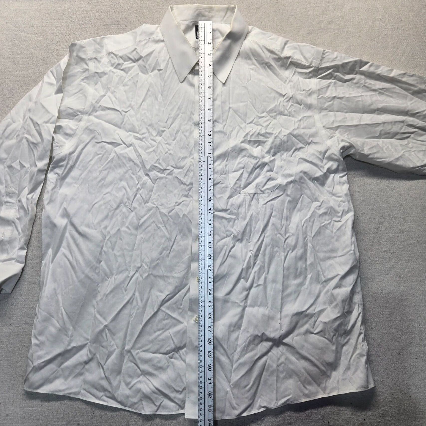 Jos. A. Bank VINTAGE Jos. A. Bank Traveler Dress Shirt Men's Long Sleeve Solid White Medium Cotton Classic 90s Business Office Size 48R - 6 Thumbnail