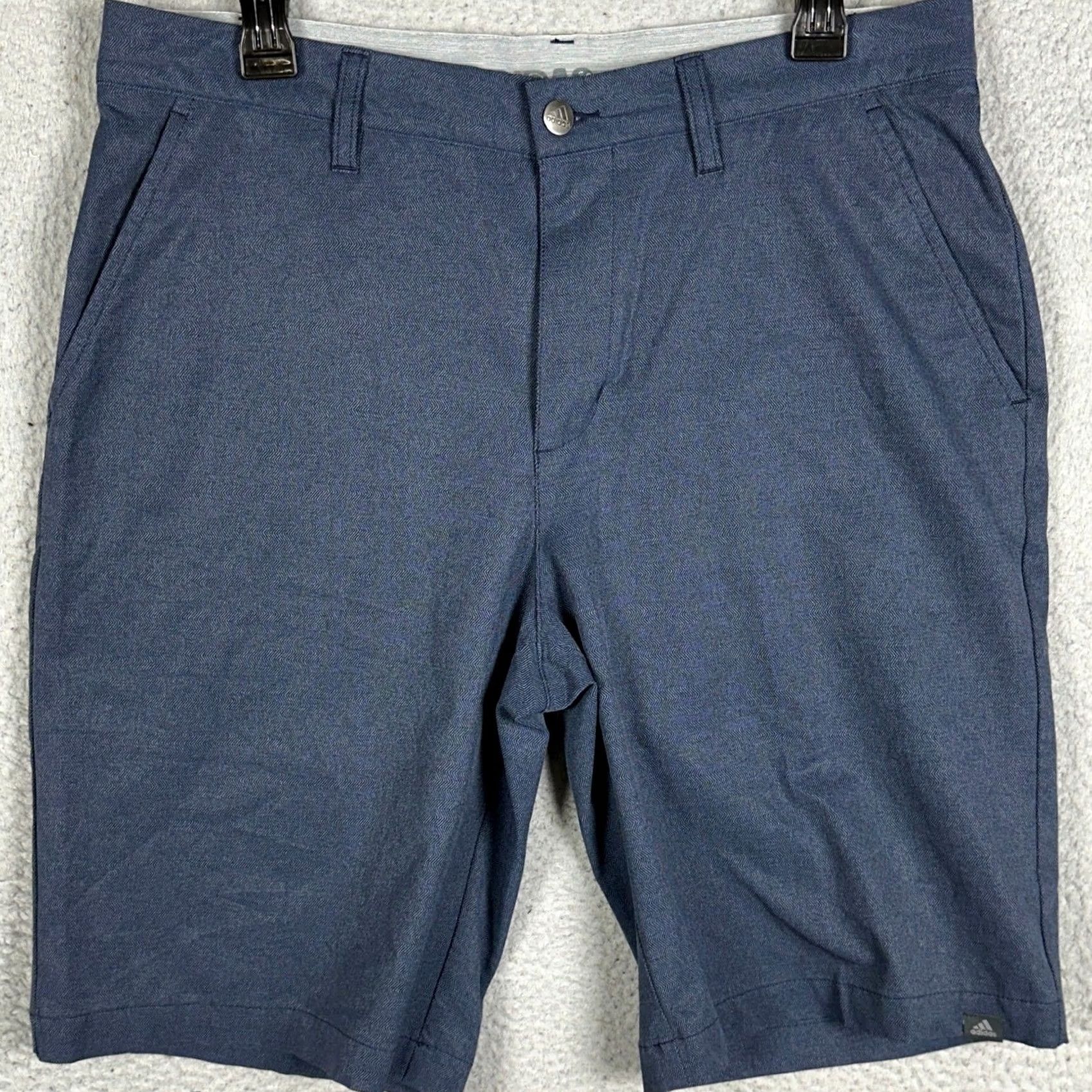 Adidas Adidas Shorts Mens 32 Navy Blue Golf Chino Herringbone Performance Stretch Logo Size US 32 / EU 48 - 2 Thumbnail