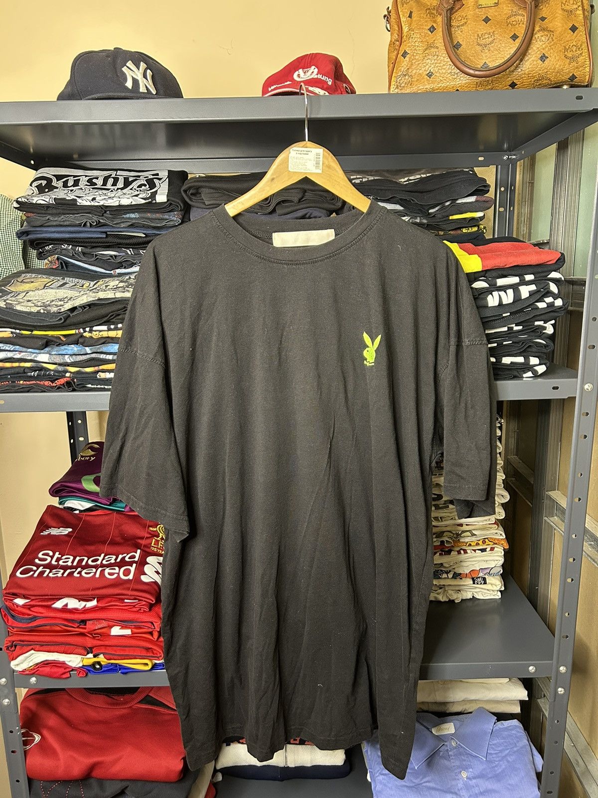 Playboy × Vintage Vintage Playboy T-Shirt Black Neon Green Logo Size US XXL / EU 58 / 5 - 1 Thumbnail