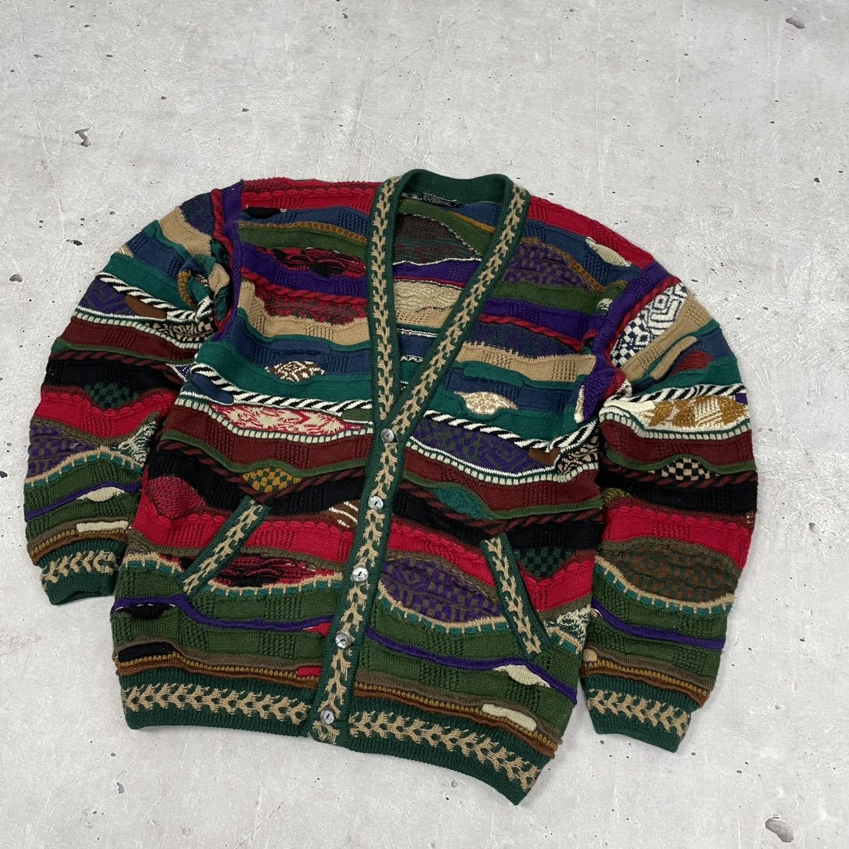 Coogi Vintage 80’s Coogi 3D knitted Cardigan Notorius B.I.G Size US M / EU 48-50 / 2 - 6 Thumbnail