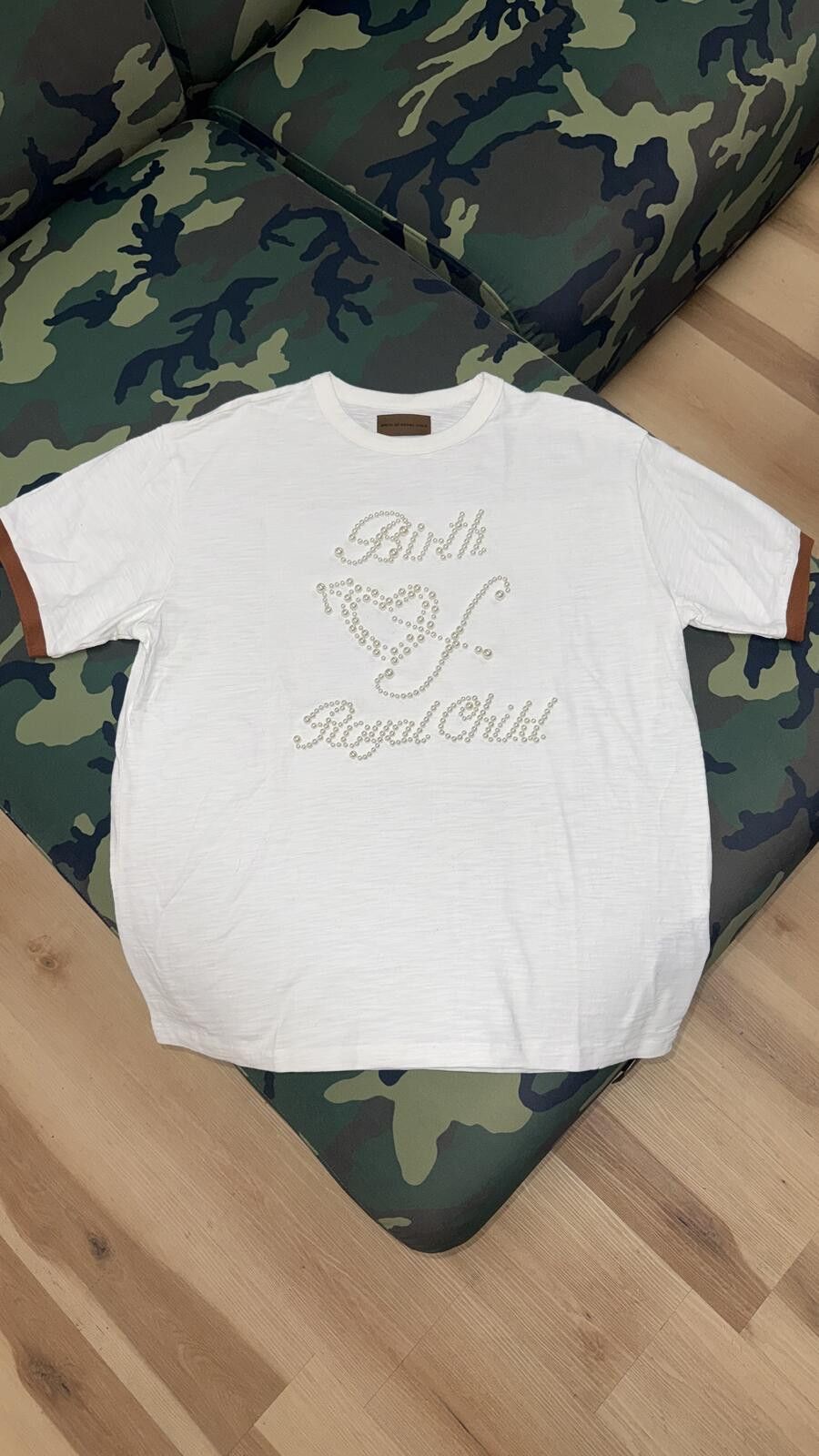 Birth of Royal Child White Pearl Patchwork Tee
