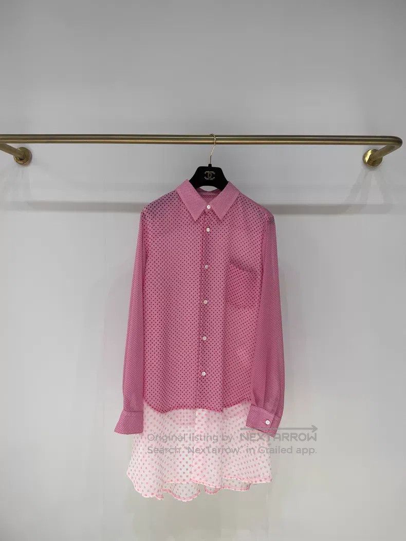 Comme des Garcons Comme Des Garcons Pink Polka Dot Fake Two-Piece Shirt Size M / US 6-8 / IT 42-44 - 1 Thumbnail