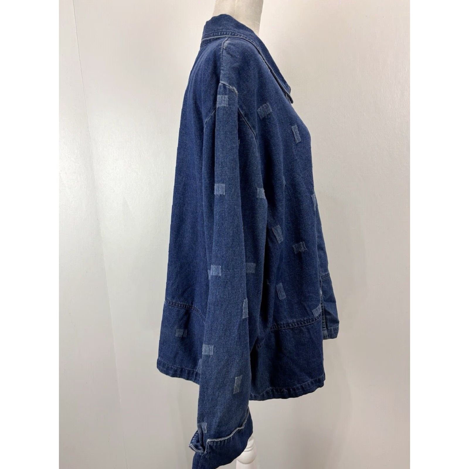 Vintage VINTAGE TY Original Denim Shirt Jacket Shacket Womens 24W Blue Size 4XL / US 24-26 - 4 Thumbnail