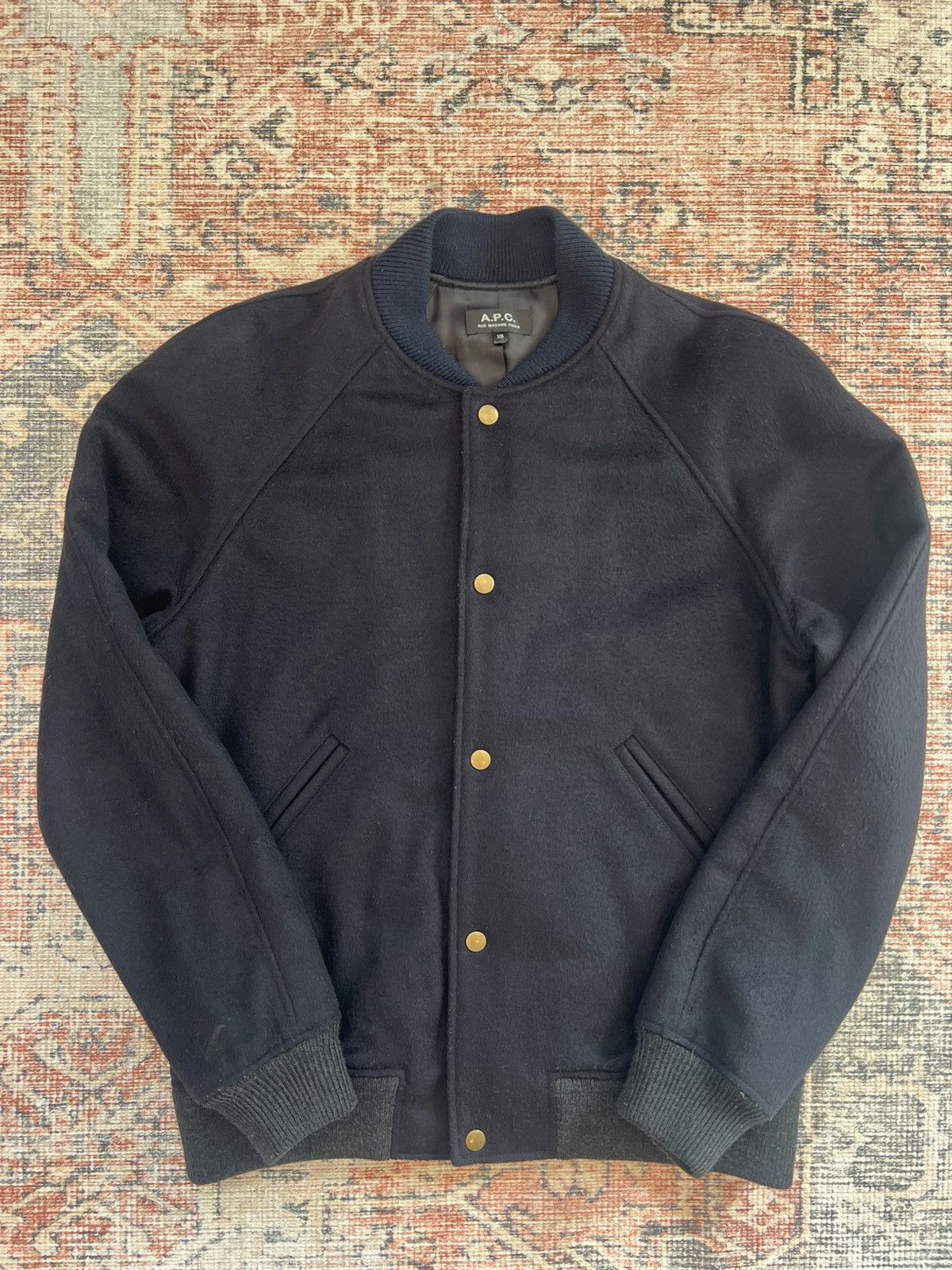A.P.C. A.P.C. Wool Bomber - XS - Dark Navy Size US XS / EU 42 / 0 - 1 Thumbnail