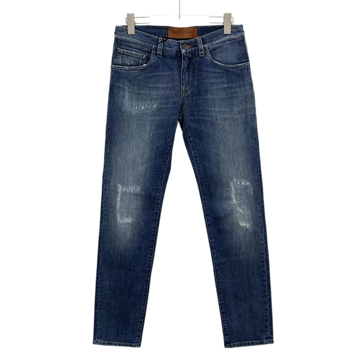 Dolce & Gabbana Dolce & Gabbana Dark Blue Distressed Denim Pants K26WX Size US 30 / EU 46 - 1 Thumbnail