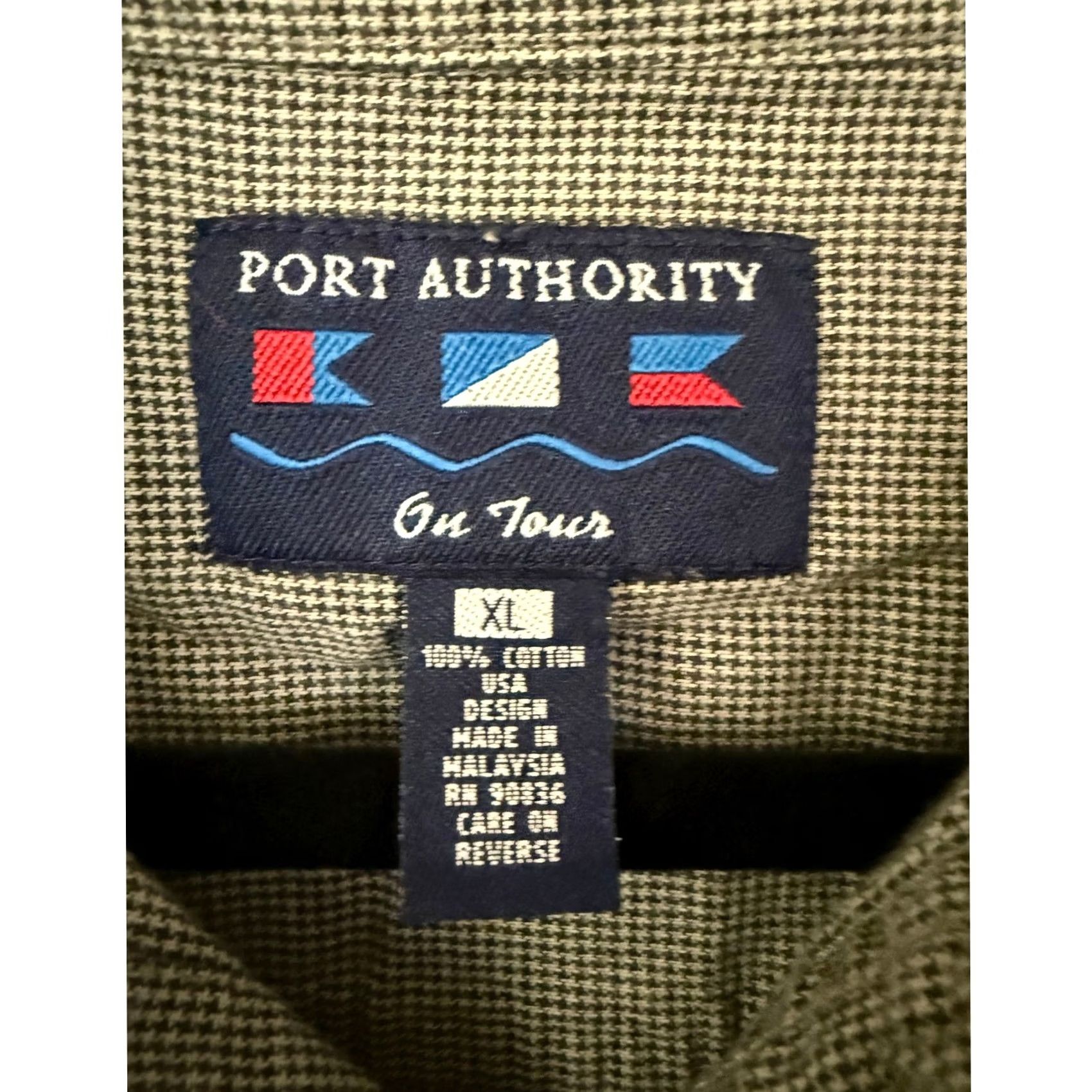 Port Authority Port Authority On Tour Green Houndstooth Long Sleeve Button Down Casual Mens XXL Size US XXL / EU 58 / 5 - 5 Thumbnail