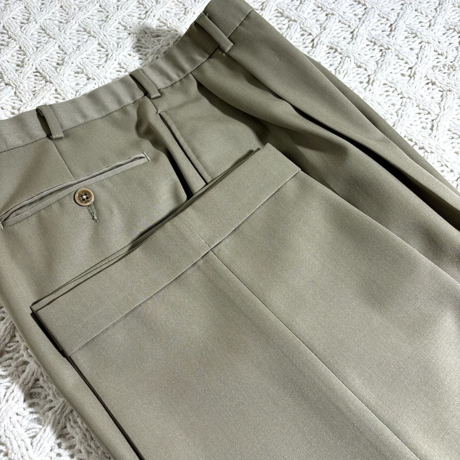 Brooks Brothers Brooks Brothers 346 Men's Dress Pants W34-35x32 Tan Wool Ple Size 34R - 2 Thumbnail