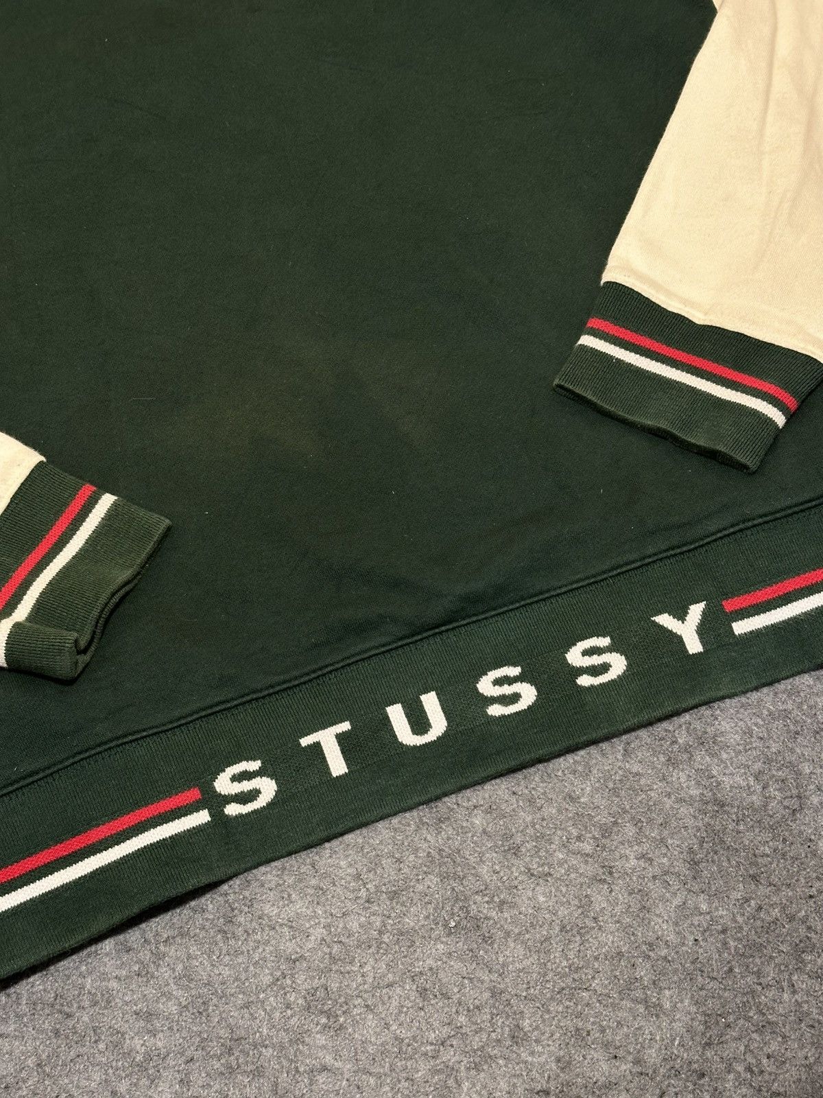 Stussy Stüssy two-tone half-zip fleece sweatshirt featuring a cream Size US M / EU 48-50 / 2 - 3 Thumbnail