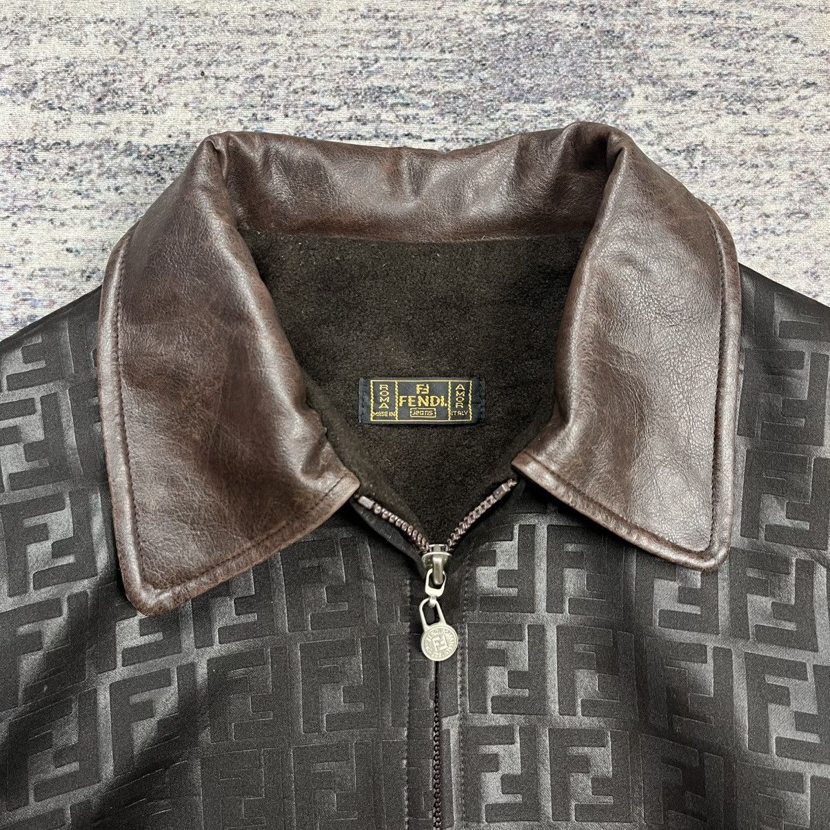 Fendi Vintage 90s Fendi monogram jacket mix leather Made in Italy Size US M / EU 48-50 / 2 - 6 Thumbnail