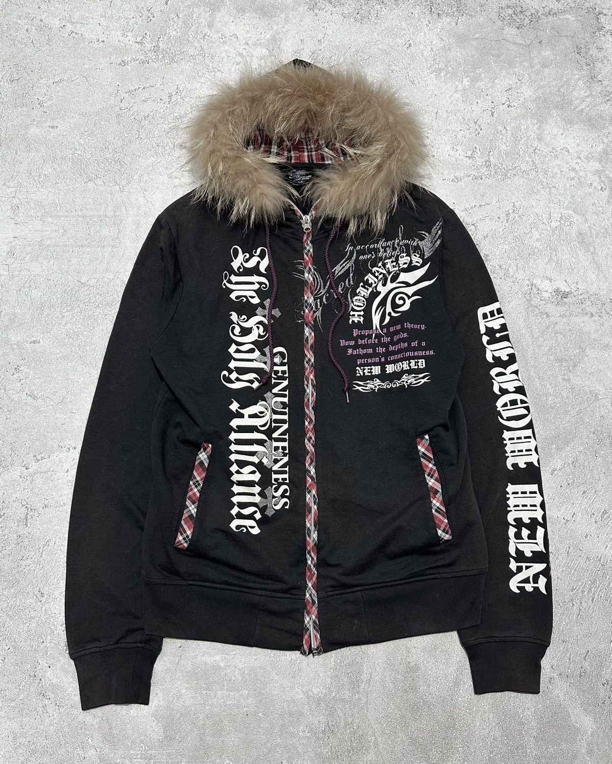 Japanese Brand Y2k Excuse Fur Hoodie Tribal Poem Ifsixwasnine Lgb Style Size US M / EU 48-50 / 2 - 1 Thumbnail