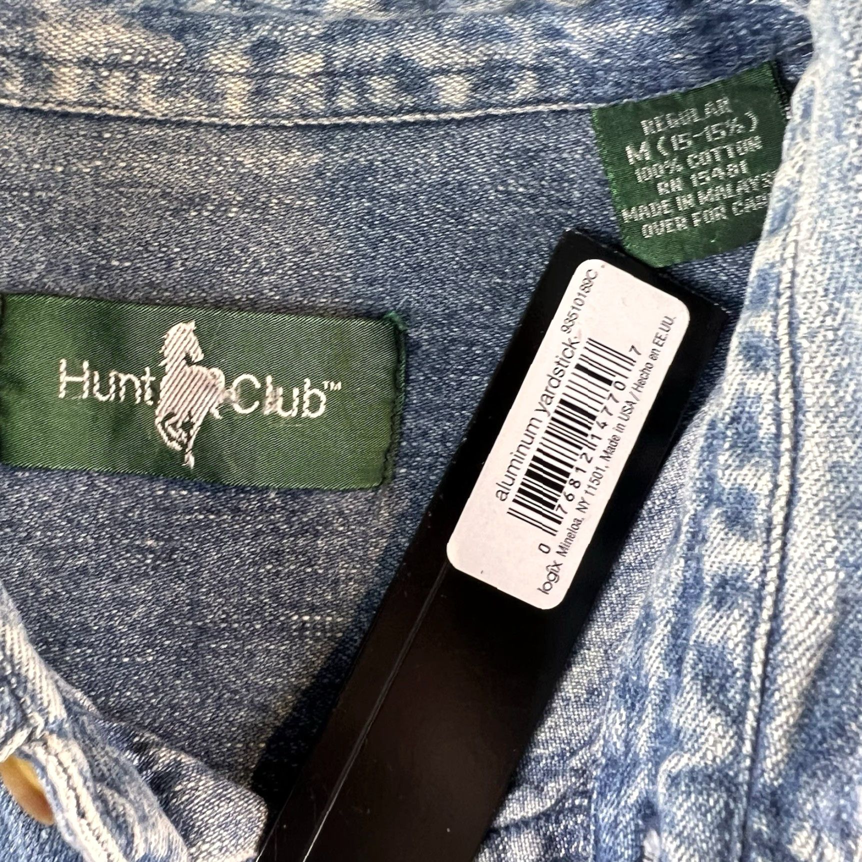 Denime Hunt Club Shirt Denim 100% Cotton Button-Down Shirt M Denim Men 90s Vintage Shacket? Size US M / EU 48-50 / 2 - 6 Thumbnail