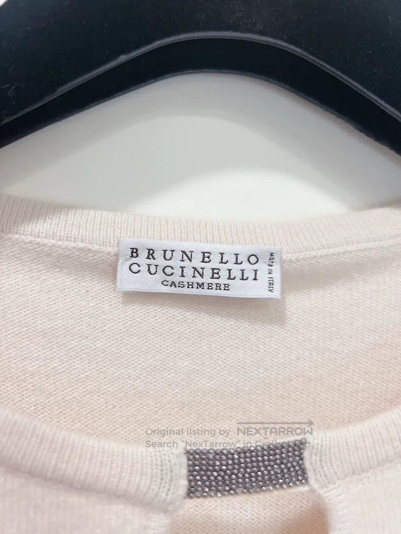 Brunello Cucinelli Brunello Cucinelli Beaded Decoration Pink Crewneck Cashmer Size M / US 6-8 / IT 42-44 - 7 Thumbnail