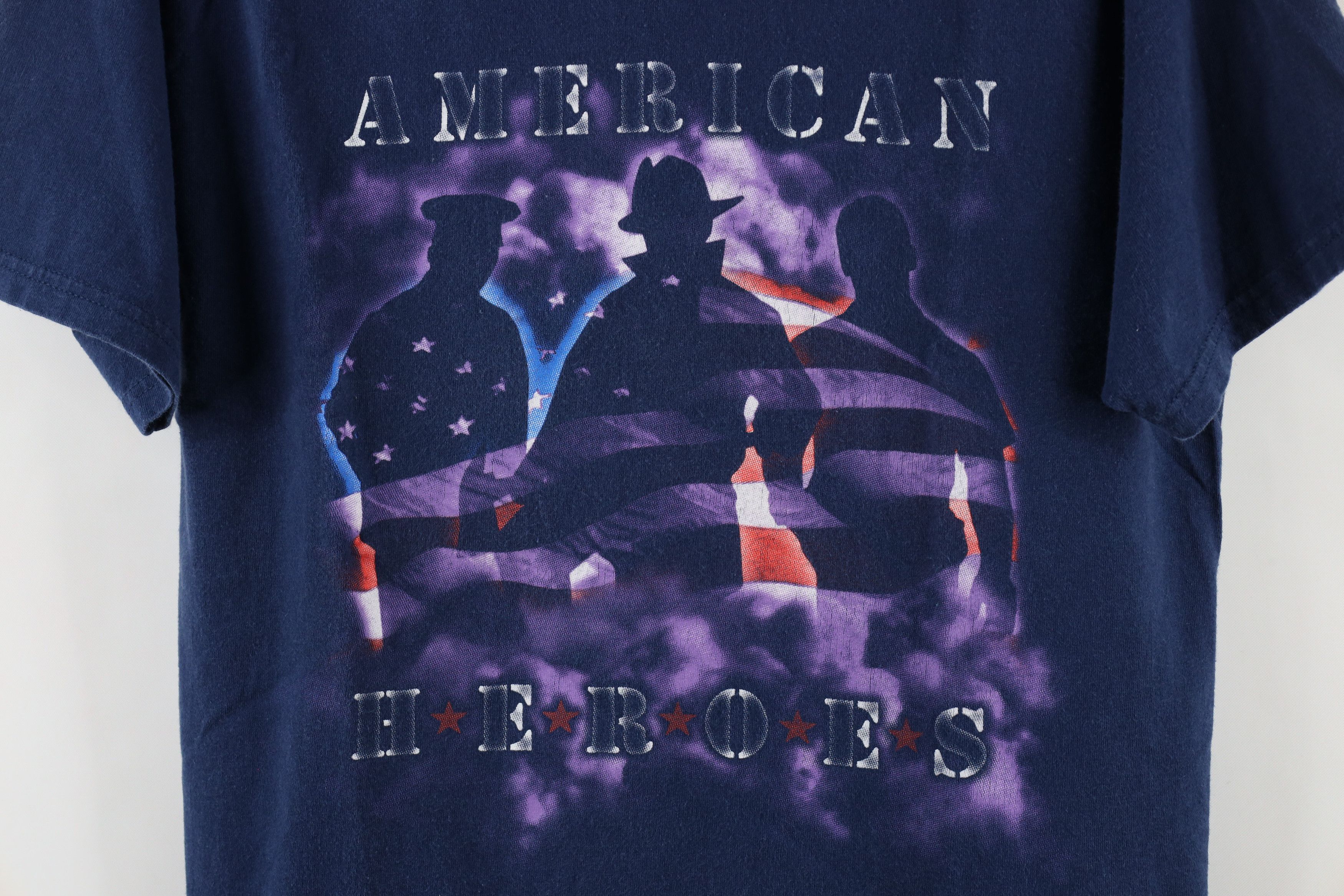 Vintage Vintage 90s Emergency Response American Heroes T-Shirt Blue Size US M / EU 48-50 / 2 - 4 Thumbnail