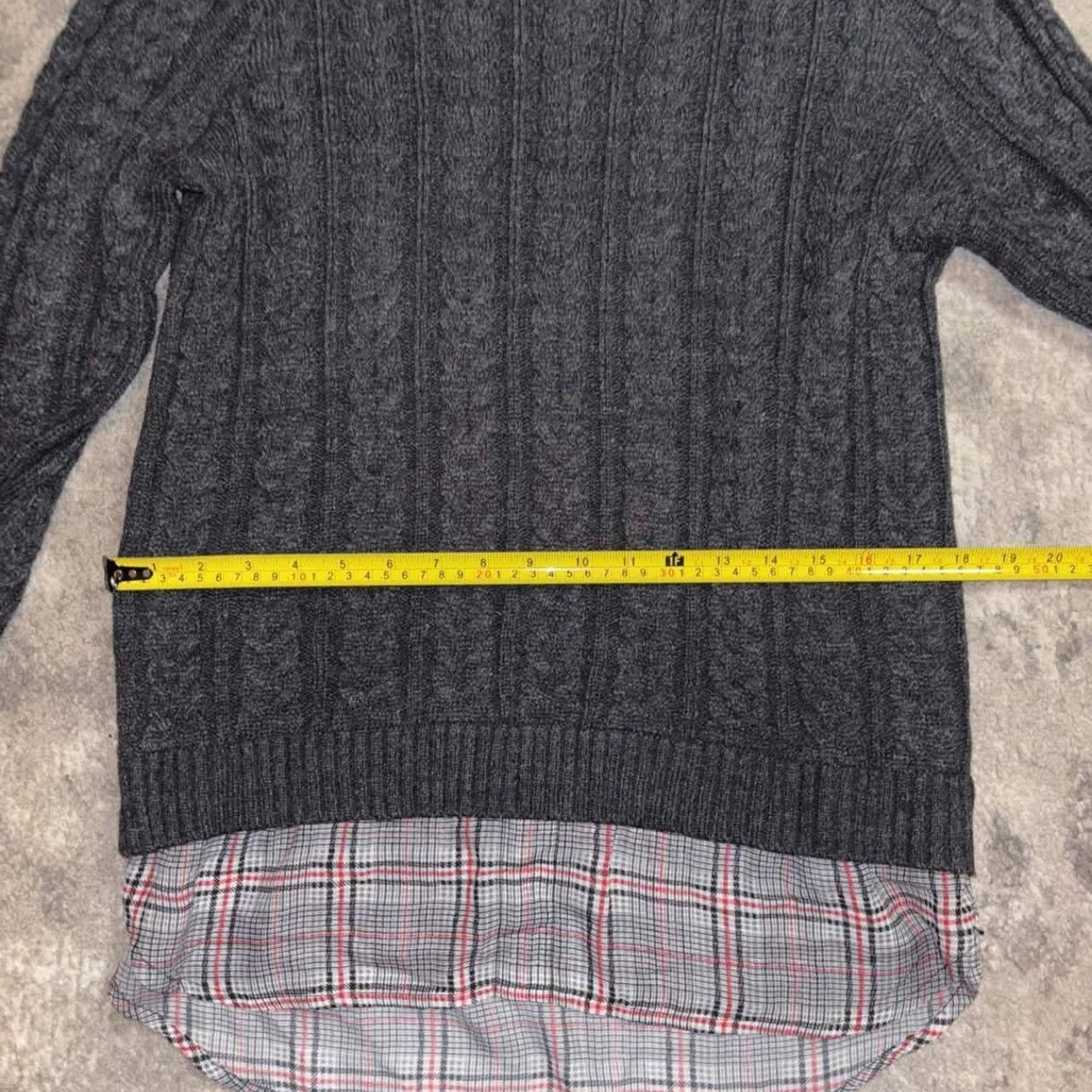Other Y2K Elle Cable Knit Plaid Layered Sweater Size M / US 6-8 / IT 42-44 - 6 Thumbnail