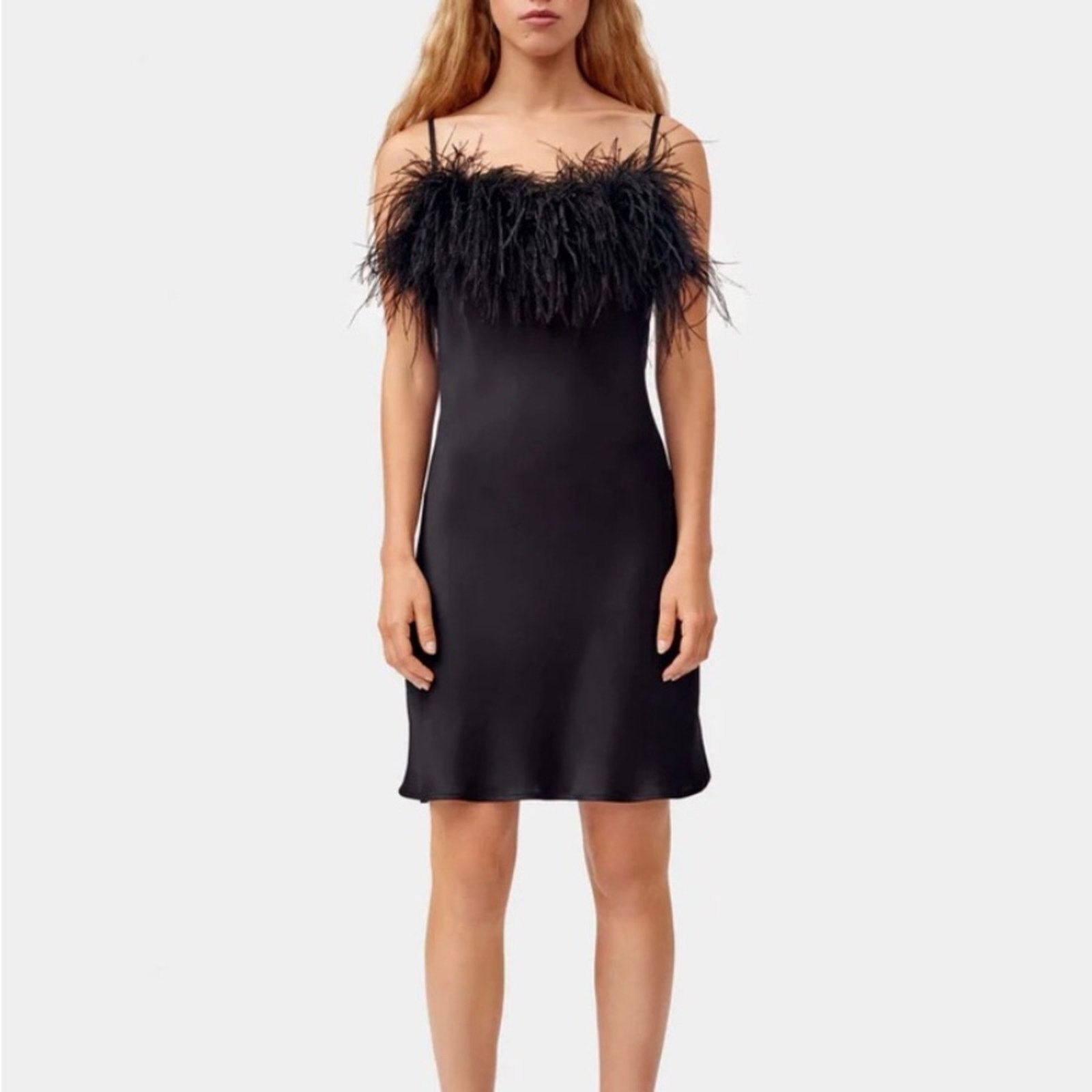Sleeper Sleeper Boheme Mini Slip Dress Feathers feather trim Black S Size S / US 4 / IT 40 - 3 Thumbnail