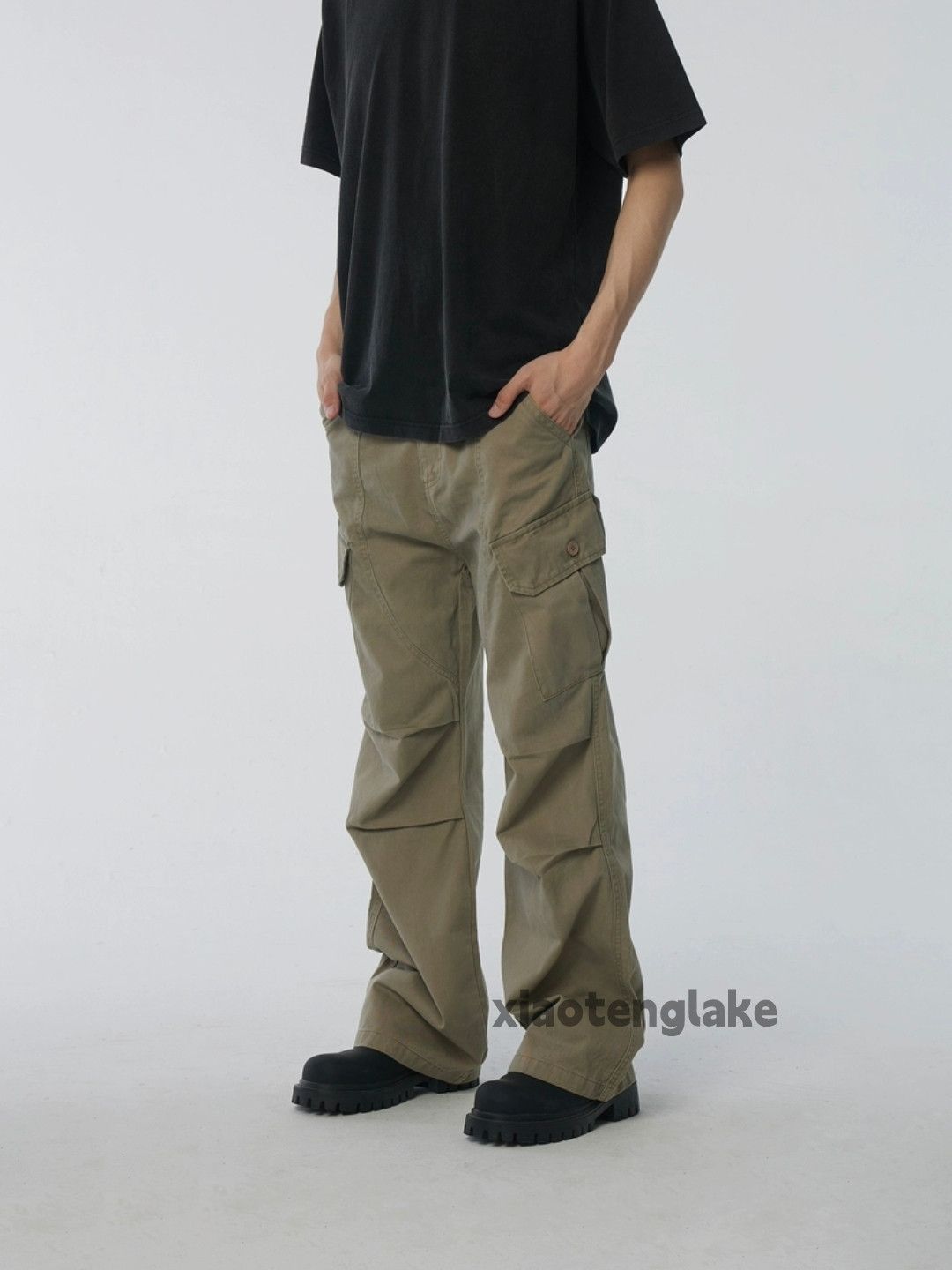 Designer × Japanese Brand × Vintage washed faded cleanfit utility patchwork military cargo pants Size US 28 / EU 44 - 2 Thumbnail