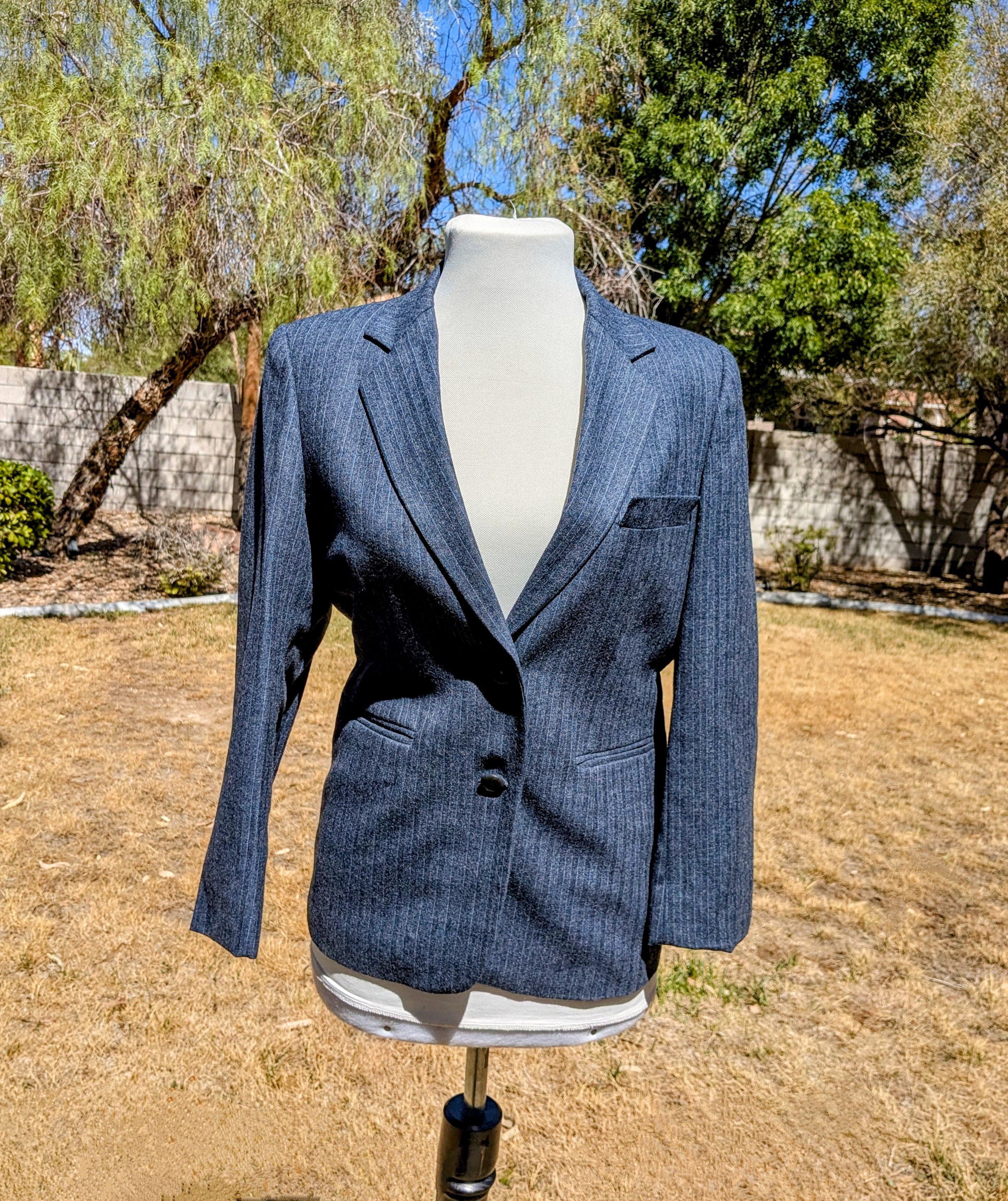 Other Grodin's Petite Pinstriped Single Breasted Wool Blazer Size S / US 4 / IT 40 - 1 Thumbnail
