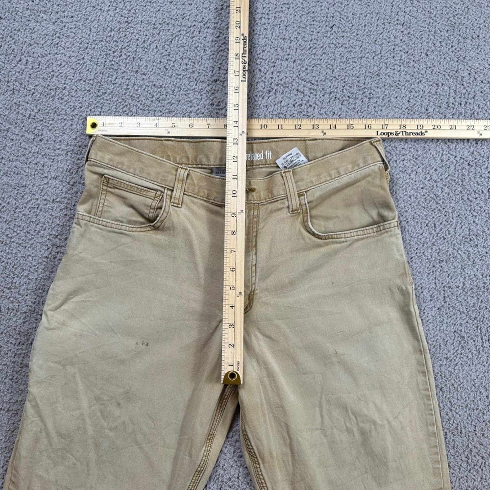 Carhartt Carhartt Mens Relaxed Fit Tan Canvas Work Pants 34x30 Size US 34 / EU 50 - 3 Thumbnail
