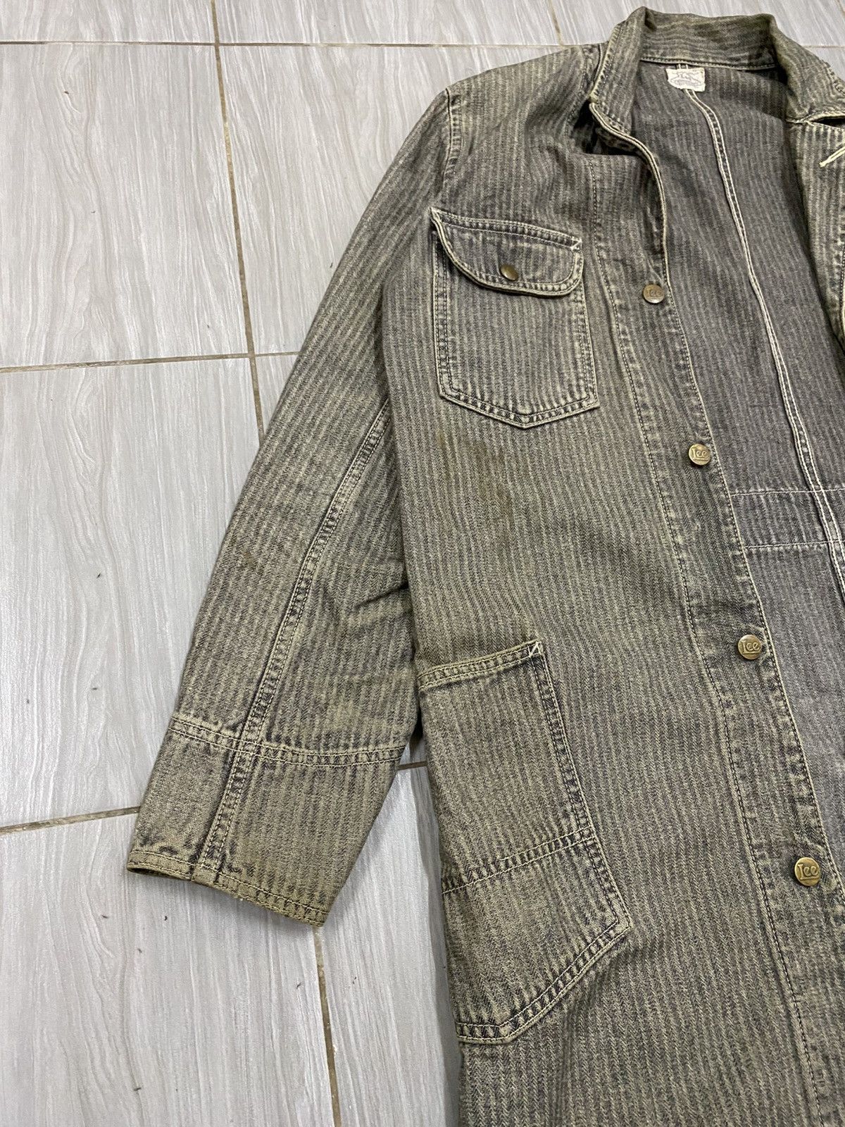 Lee Vtg 40s Lee Herringbone Work Jacket ( House Mark ) Size US M / EU 48-50 / 2 - 6 Thumbnail