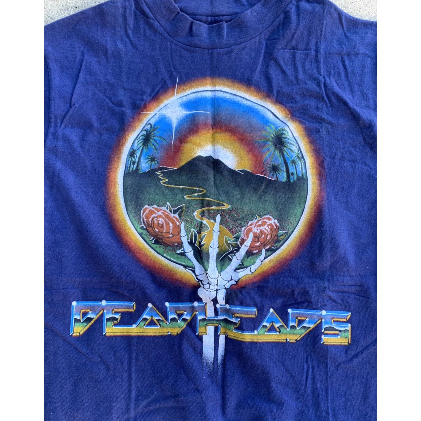 Hanes vtg Deadheads t-shirt 1980s Mens M Blue 100% cotton Hanes Beefy-T graphic tee Psychedelic Art 80s Size US M / EU 48-50 / 2 - 6 Thumbnail