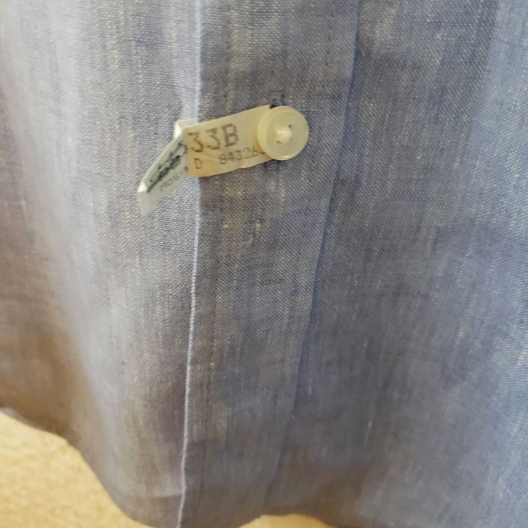 Vintage L.L.Bean Shirt Mens M Blue Linen Short Sleeve Button-Up Collared Lightweight Woven Striped Regular Fit Size US M / EU 48-50 / 2 - 6 Thumbnail